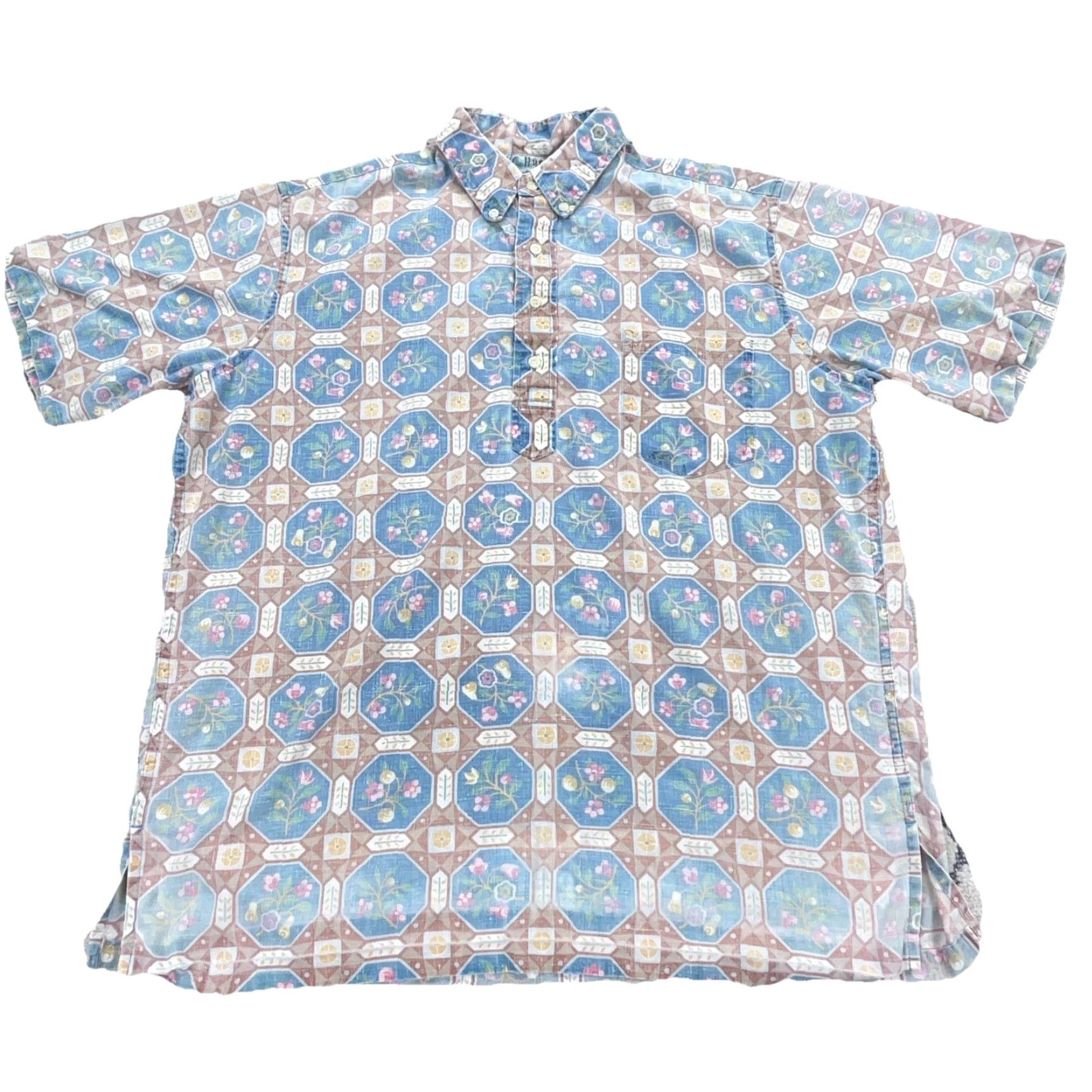 Reyn Spooner VINTAGE Reyn Spooner Polo Shirt Men Large Blue Floral 90s Faded Worn Size US L / EU 52-54 / 3 - 2 Thumbnail