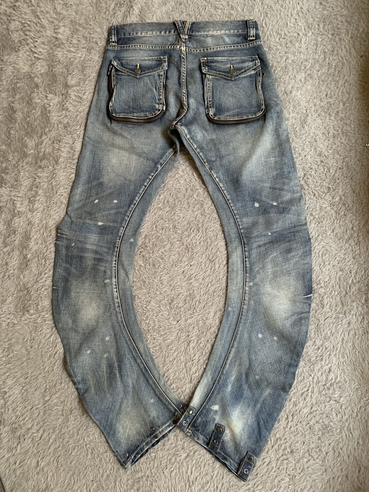 PPFM PPFM Curve J Leg Washed Denim Pant Size US 31 - 11 Thumbnail