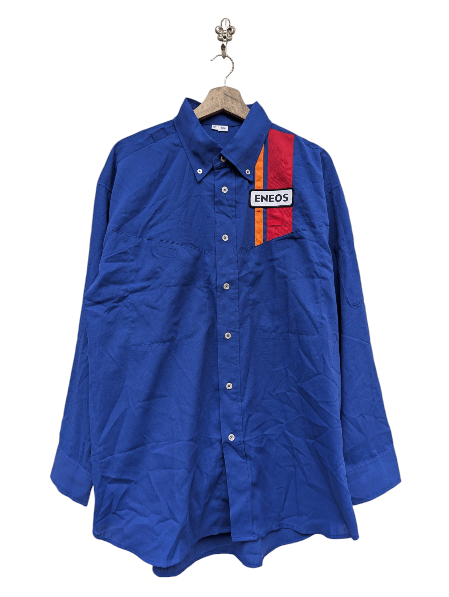 Japanese Brand ENEOS LONG SLEEVE SHIRT BUTTON UP Size US XXL / EU 58 / 5 - 2 Thumbnail