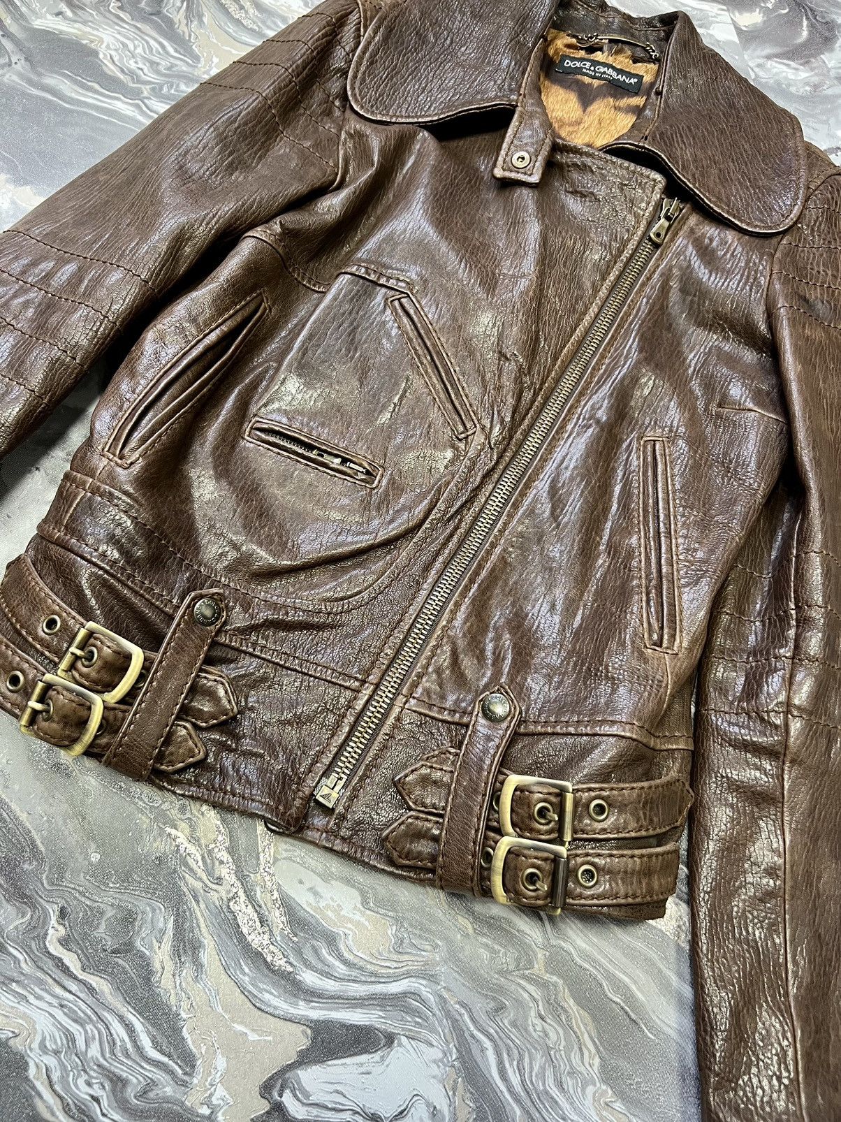 Dolce & Gabbana Dolce & Gabbana Cargo Belted biker Leather Jacket Size M / US 6-8 / IT 42-44 - 4 Thumbnail