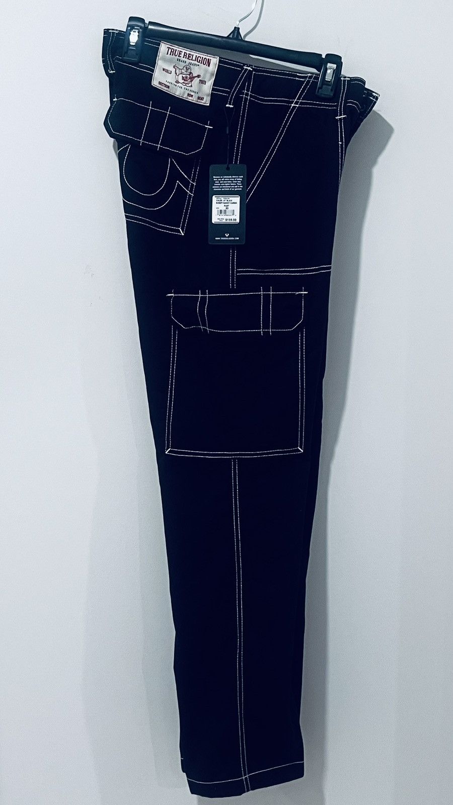 True Religion True Religion Black Cargo Pants White Stitching NWT Size 30 Size US 30 / EU 46 - 3 Thumbnail