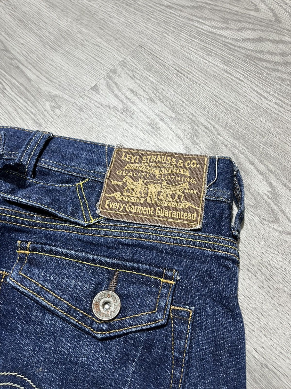 Japanese Brand Vintage Levis Buckleback Bootcut Clawmark Flared Jeans Pants Size US 30 / EU 46 - 19 Thumbnail