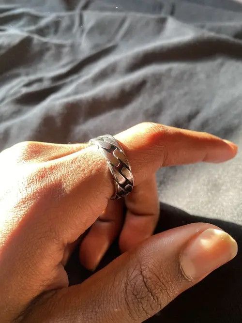 Jewelry × Vintage Stainless Steel Cuban Link Ring Size ONE SIZE - 4 Thumbnail