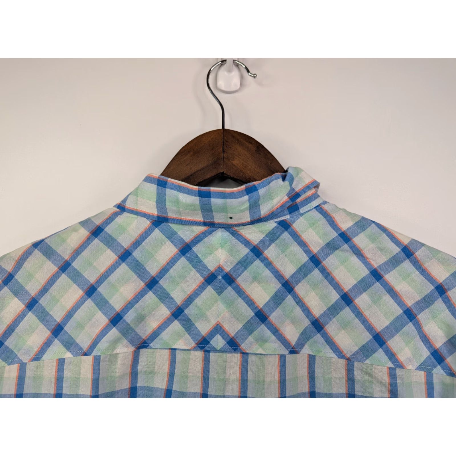 Original Penguin VINTAGE Original Penguin Penguin Heritage Slim Fit Mens Large Shirt Long Sleeve Button Blue Plaid Size US L / EU 52-54 / 3 - 5 Thumbnail