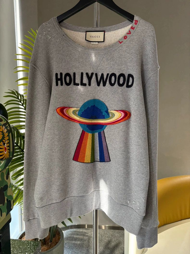 Gucci Gucci Gray Planet Embroidered Sweatshirt 2502-Nextarrow Size US S / EU 44-46 / 1 - 1 Thumbnail