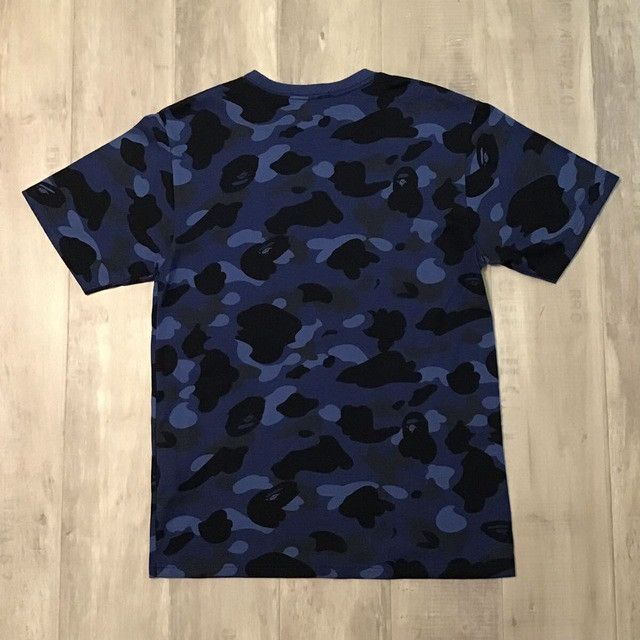 BAPE Blue camo college logo T-shirt a bathing ape