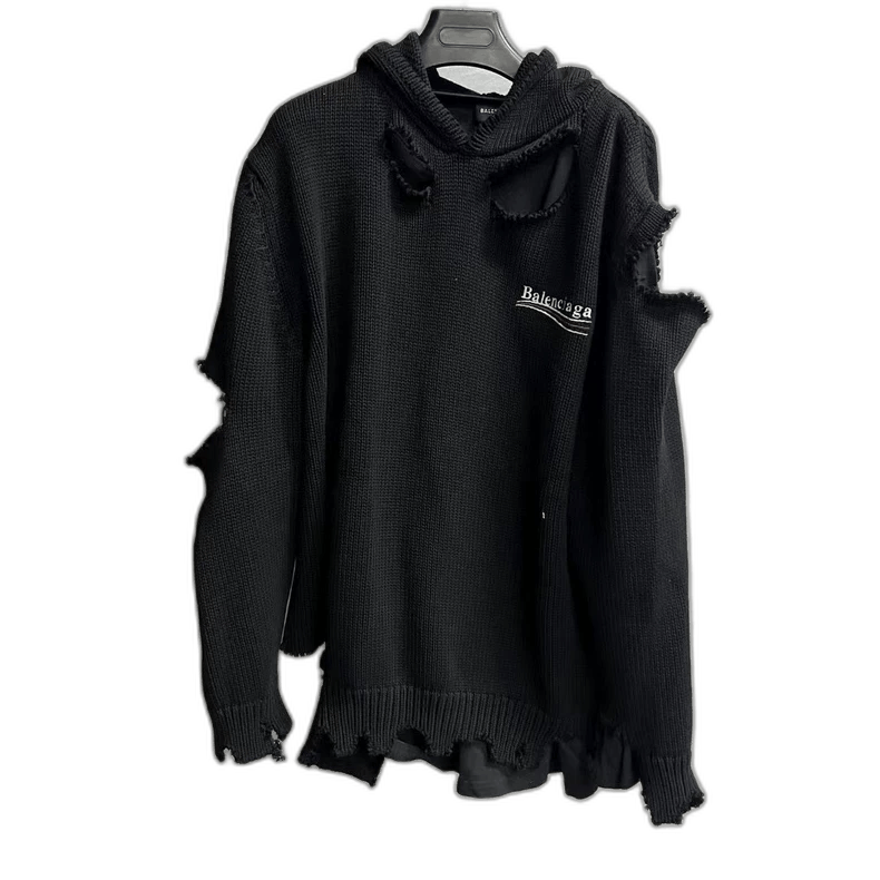 Balenciaga Black Classic Logo Hoodie Sweater