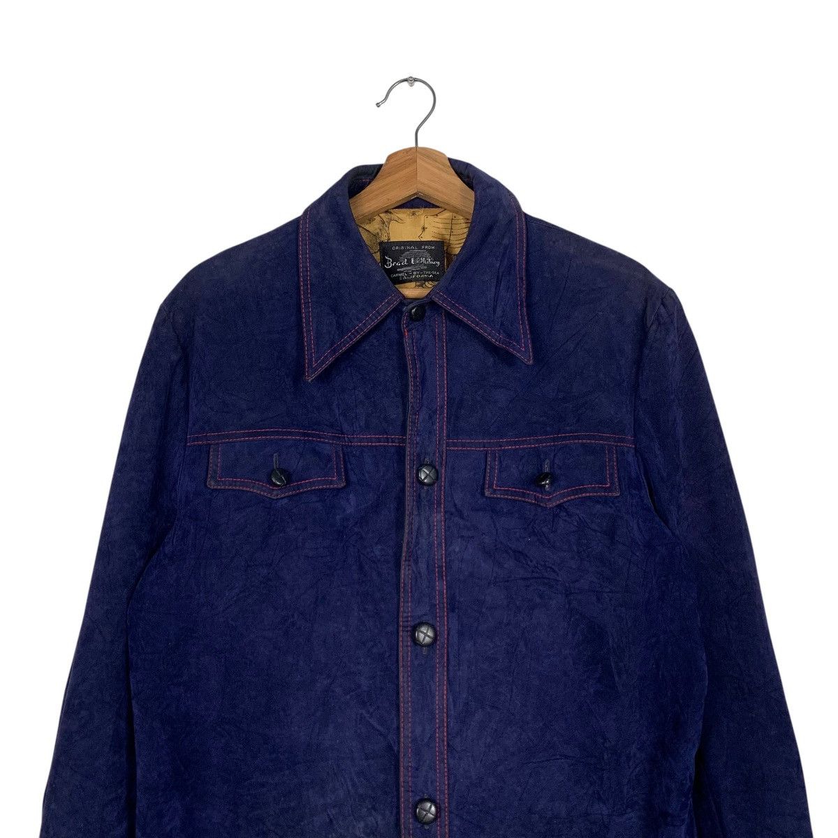 Japanese Brand BRAD WHITNEY Purple Suede Leather Jacket #1833-C79 Size US M / EU 48-50 / 2 - 2 Thumbnail