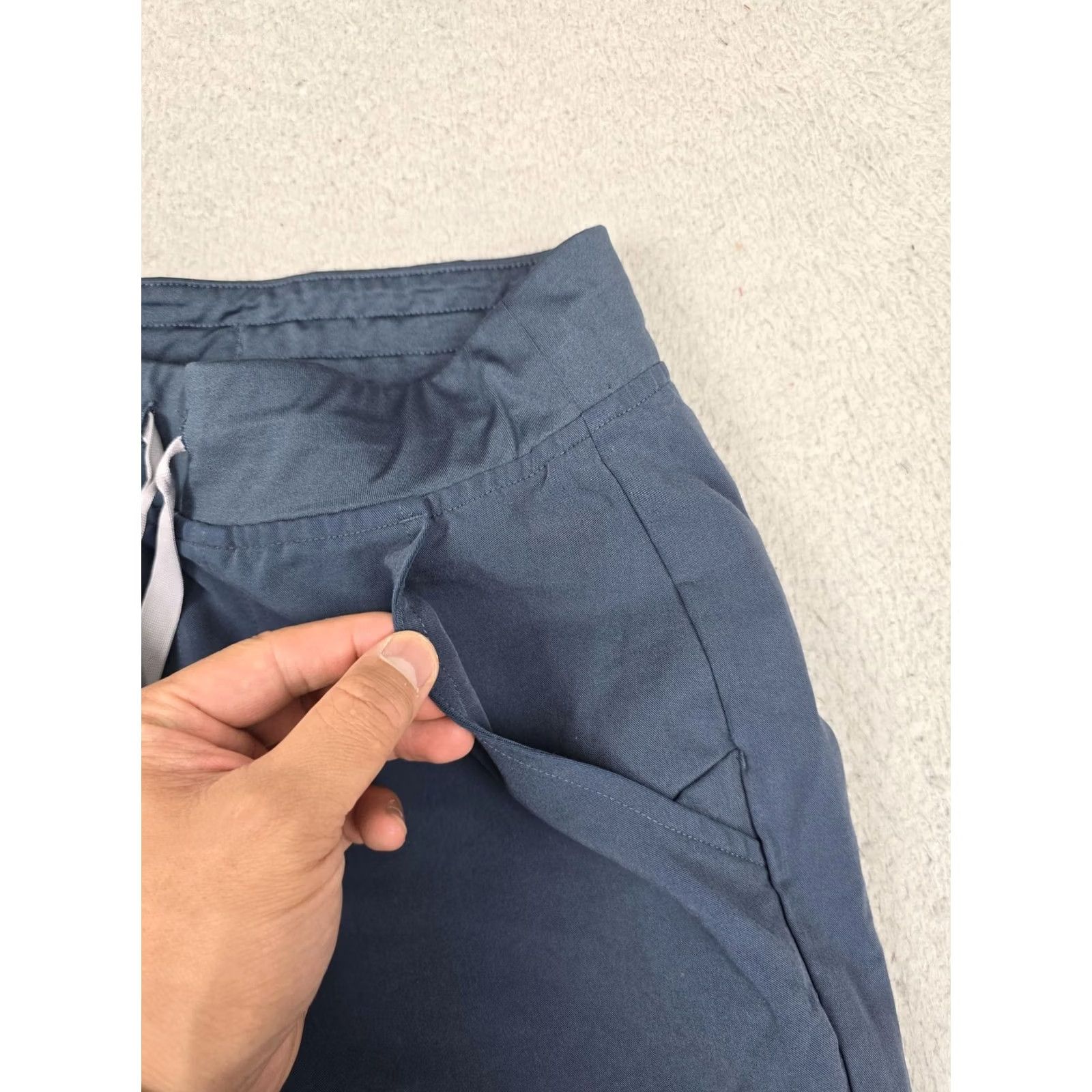 Vintage FIGS Pants Womens XS Blue Jogger Cargo Zip Drawstring Cuffed W18SW2005 Size 26" / US 2 / IT 38 - 4 Thumbnail