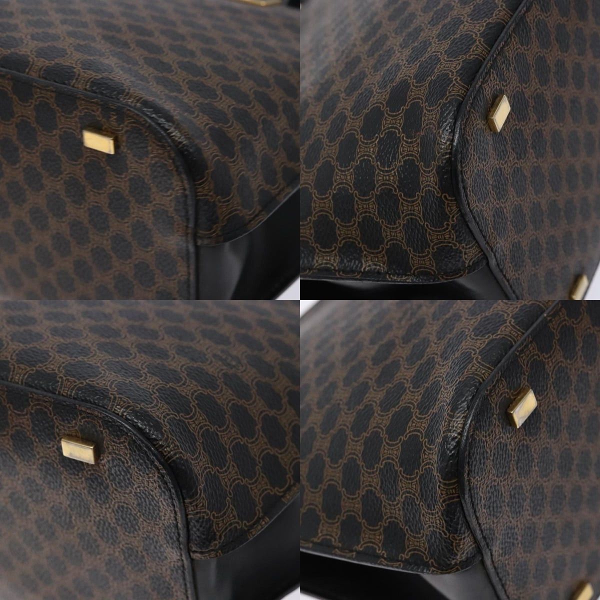 Celine CELINE Macadam Canvas Hand Bag Pvc Leather Black Gold Size ONE SIZE - 10 Thumbnail
