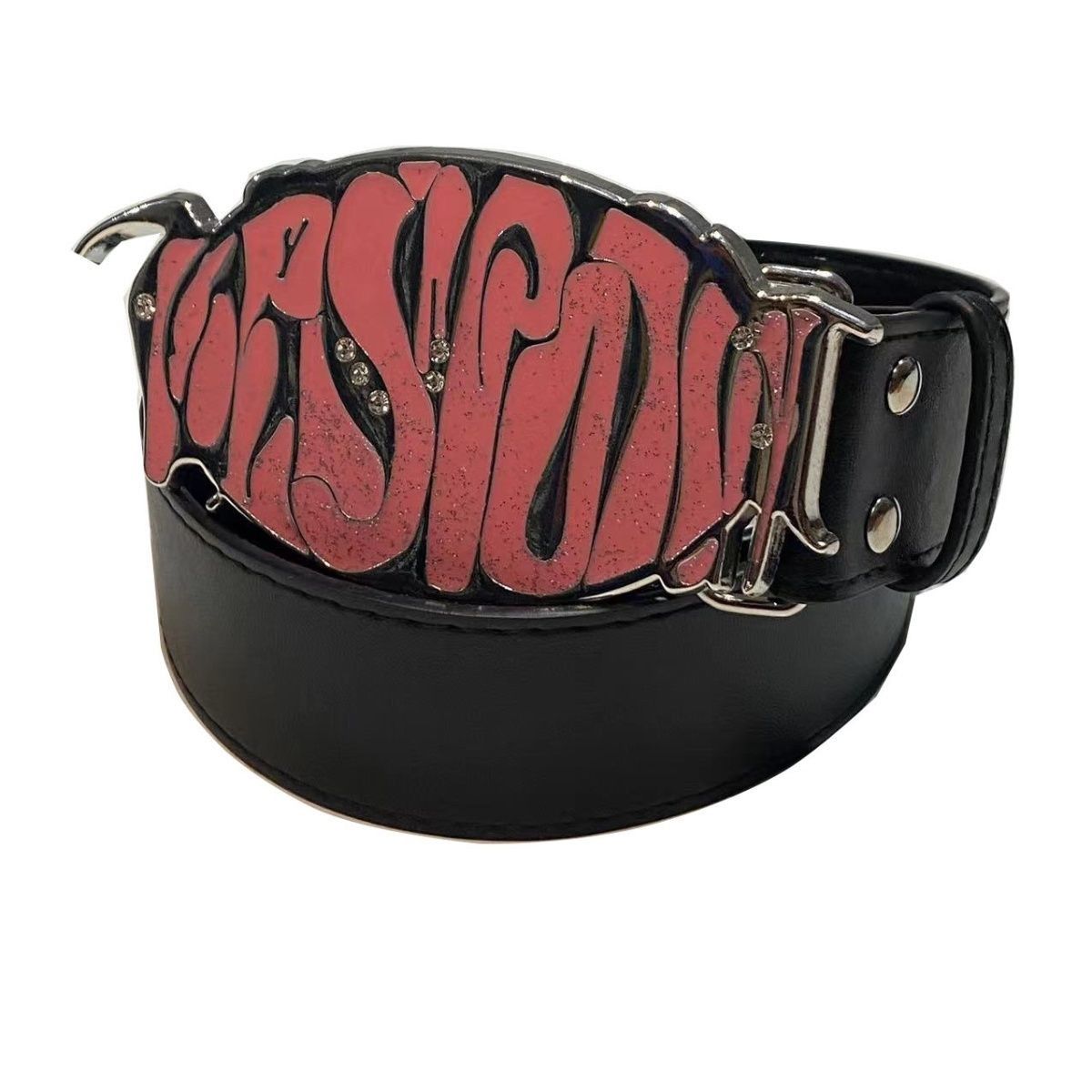 Designer Crazy Vintage Belt Riveted Belts Menswear Accessories Size ONE SIZE - 1 Thumbnail