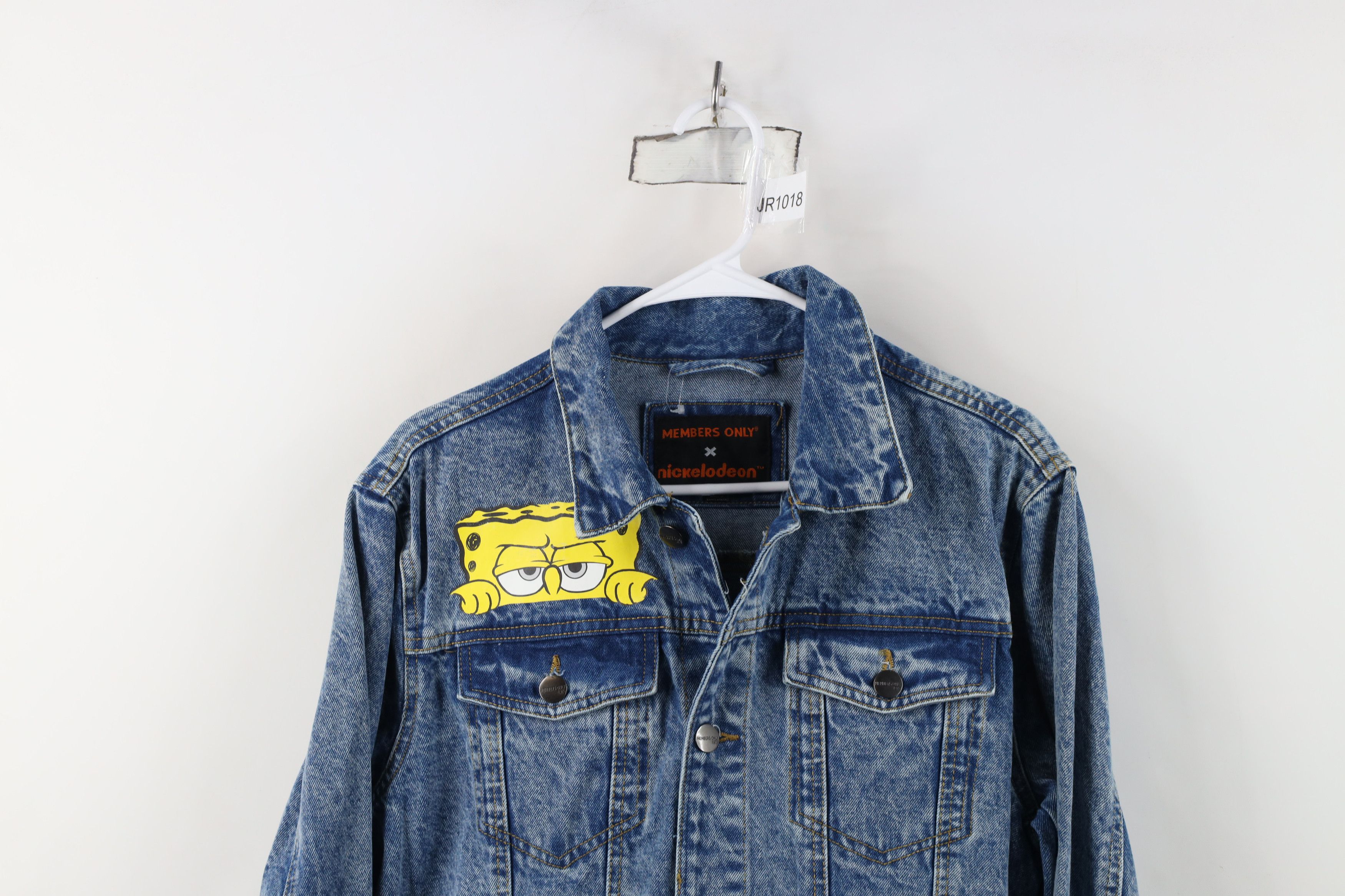 Vintage New Members Only x Nickelodeon Squarepants Denim Jacket Size US M / EU 48-50 / 2 - 2 Thumbnail