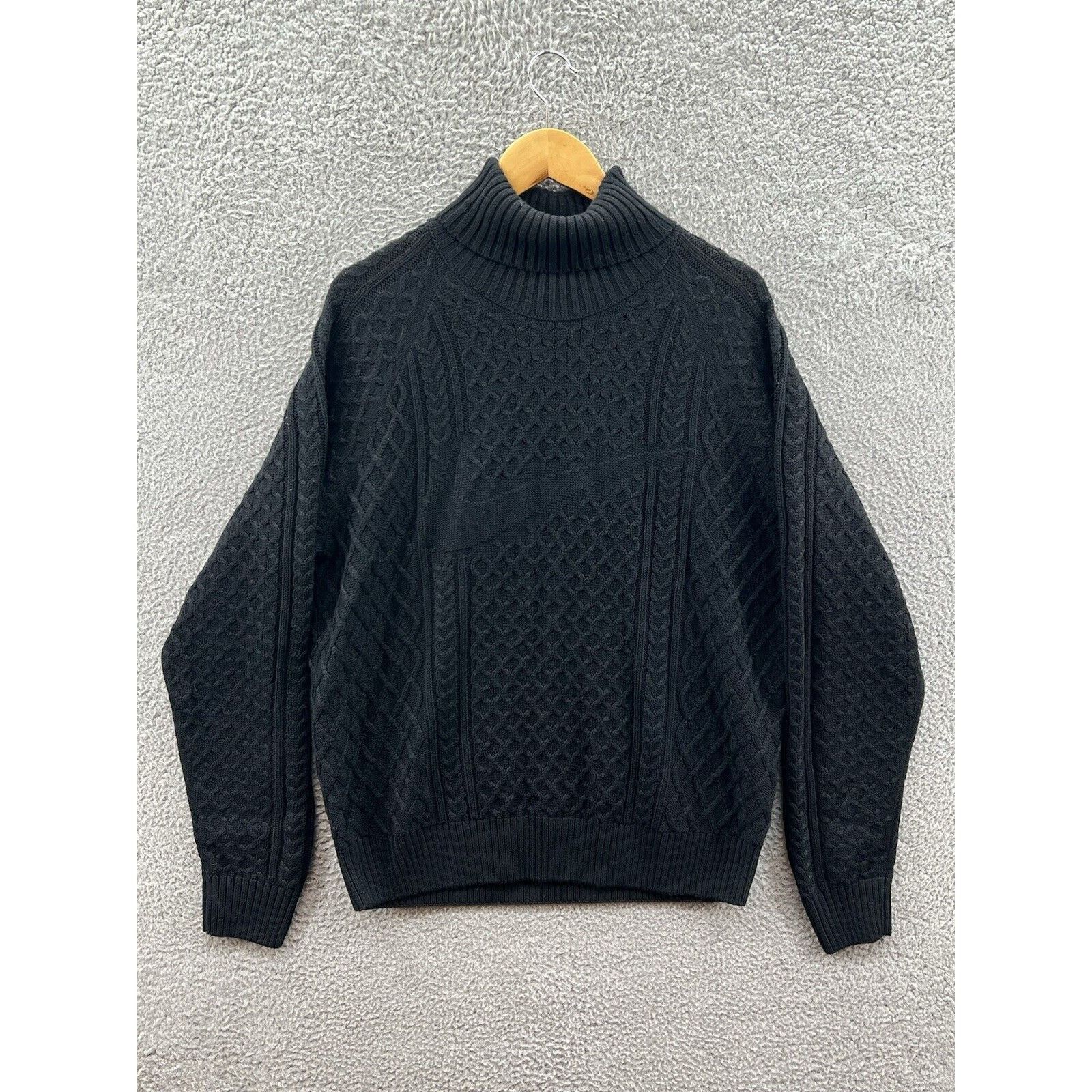 Nike Nike Life Cable Knit Turtleneck Black Sweater FB7770-010 Size US M / EU 48-50 / 2 - 1 Thumbnail