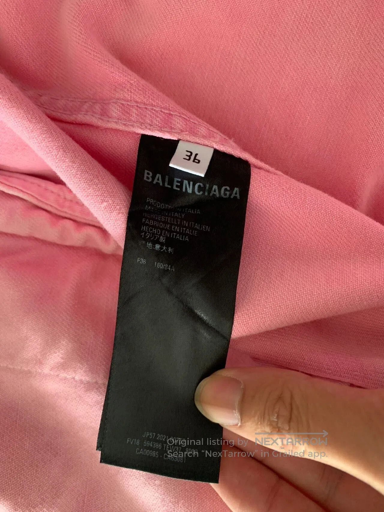 Balenciaga pink logo denim jacket by balenciaga. Size S / US 4 / IT 40 - 4 Thumbnail