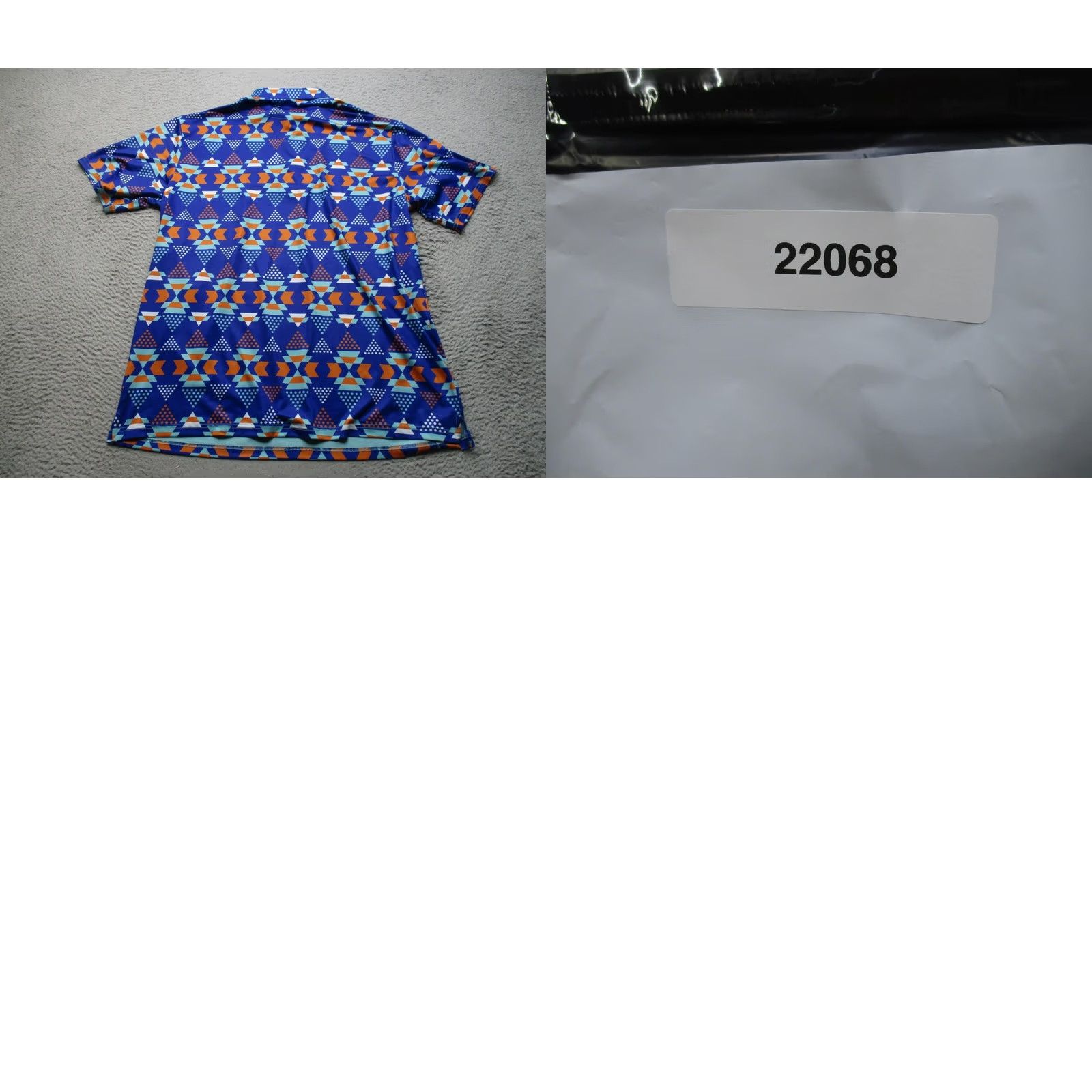 Vintage Pins & Aces Golf Polo Shirt Mens 2XL Blue Geometric Aztec Performance Stretch Size US XXL / EU 58 / 5 - 8 Thumbnail