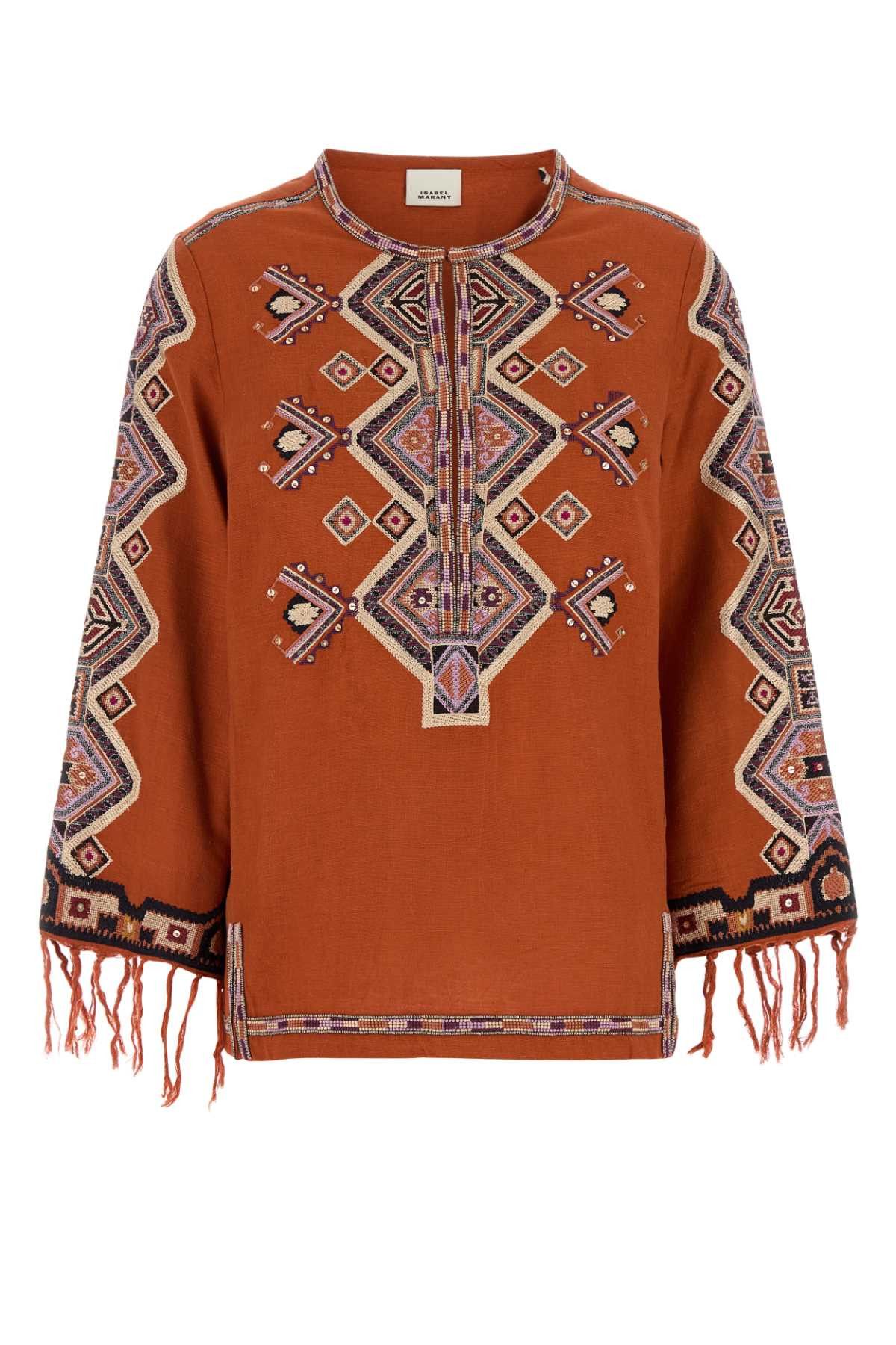 Orange Silk Zelda Blouse