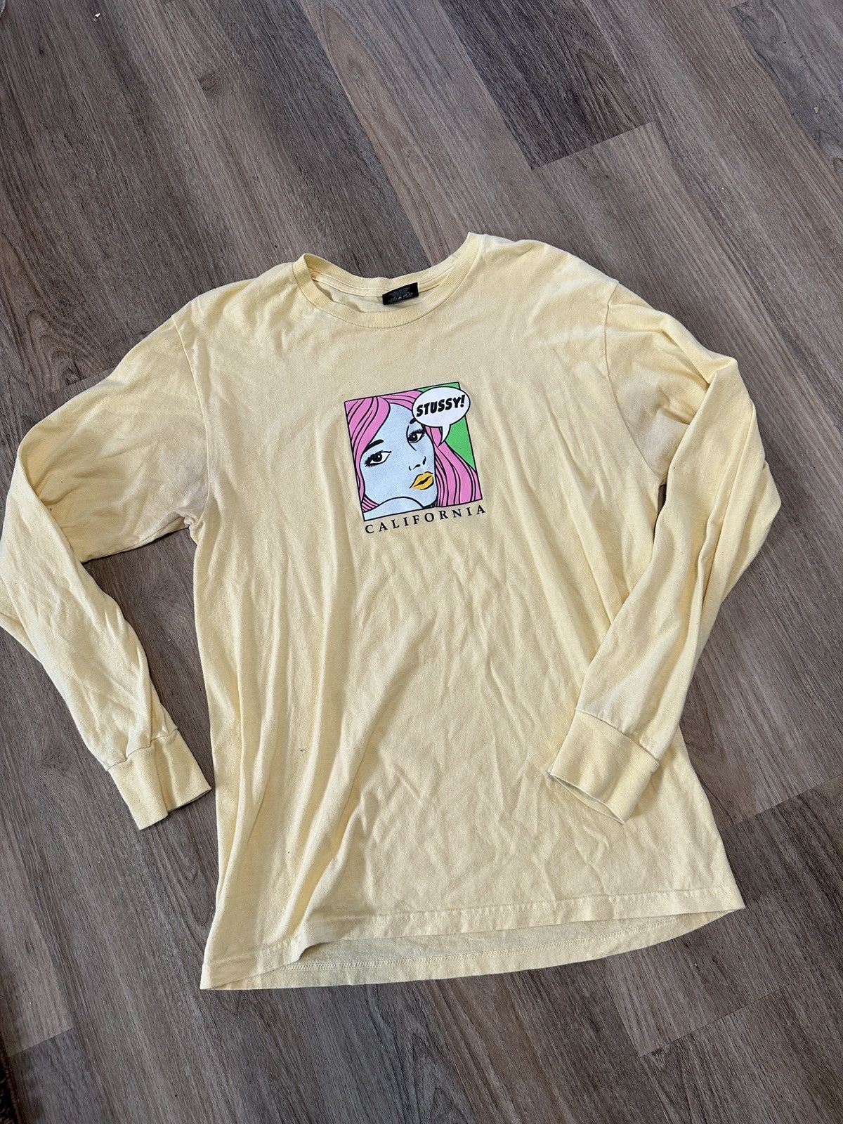 Stussy Yellow Stussy Comic Graphic Long sleeve Tee Size US M / EU 48-50 / 2 - 1 Thumbnail