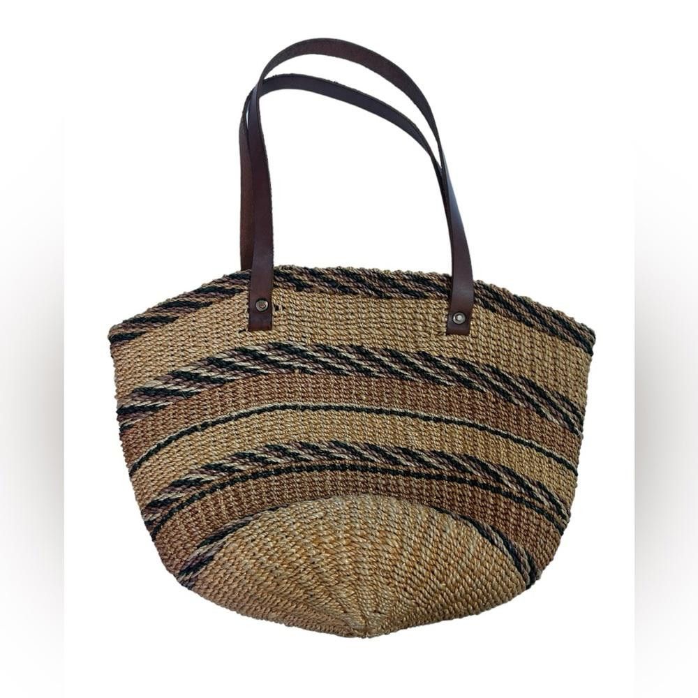 Designer Striped Woven Sisal Tote Bag Size ONE SIZE - 2 Thumbnail