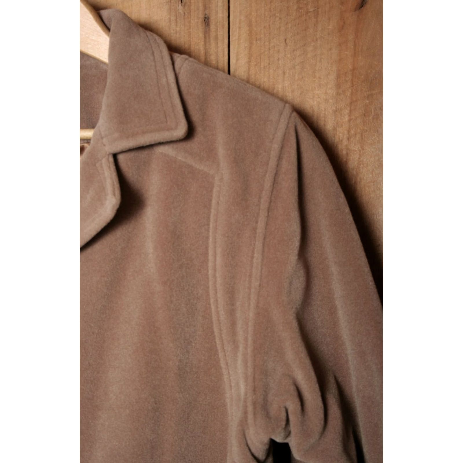 Camel VINTAGE Elegant Fashions Camel Brown Kashmiraj Velour Belted Overcoat M Brown Coat Womens Long Button, Size M Size M / US 6-8 / IT 42-44 - 3 Thumbnail