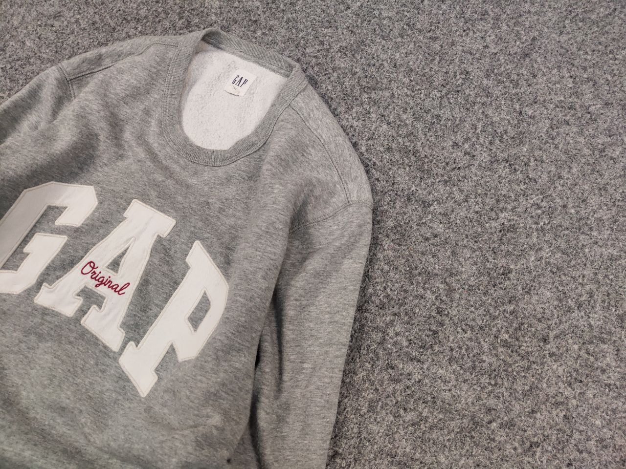 Gap Gap gray embroidered logo Crew Chek Sweatshirt Vintage Style Size US L / EU 52-54 / 3 - 4 Thumbnail