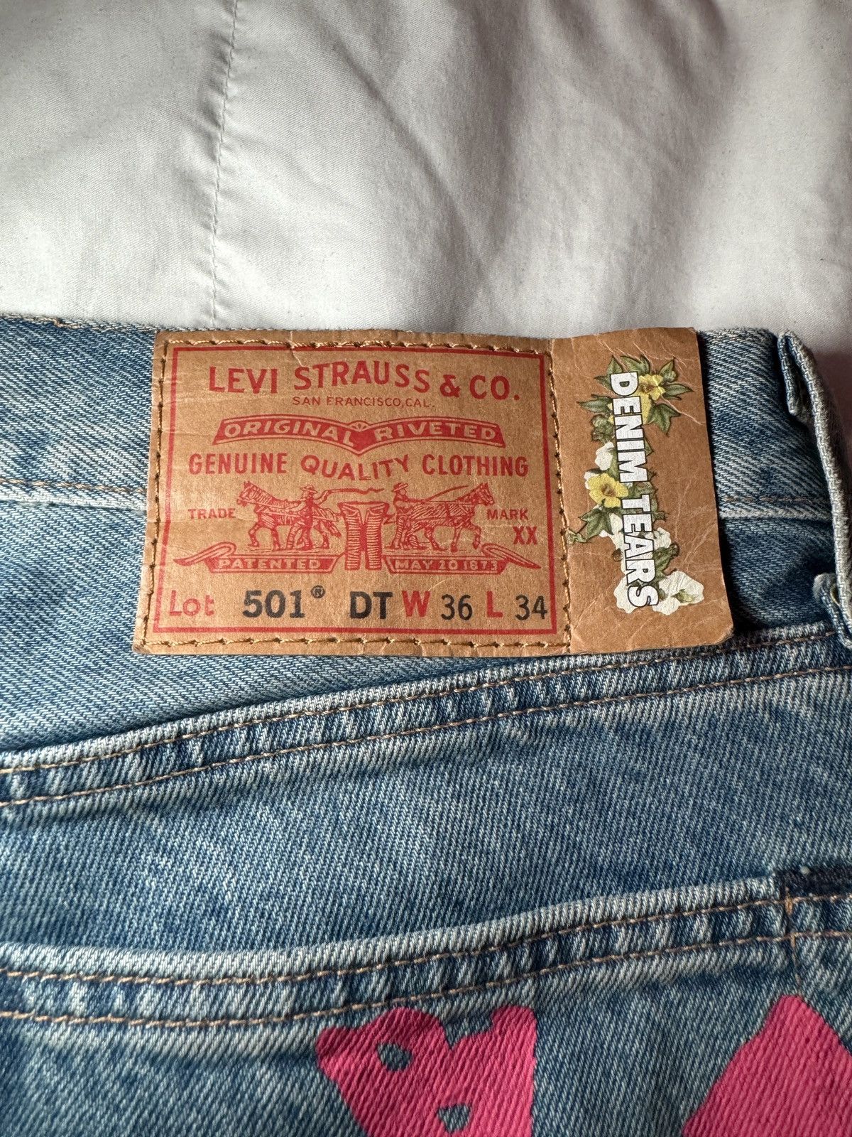 (B).Stroy × DENIM TEARS Denim Tears B Stroy Jeans Size US 36 / EU 52 - 3 Thumbnail