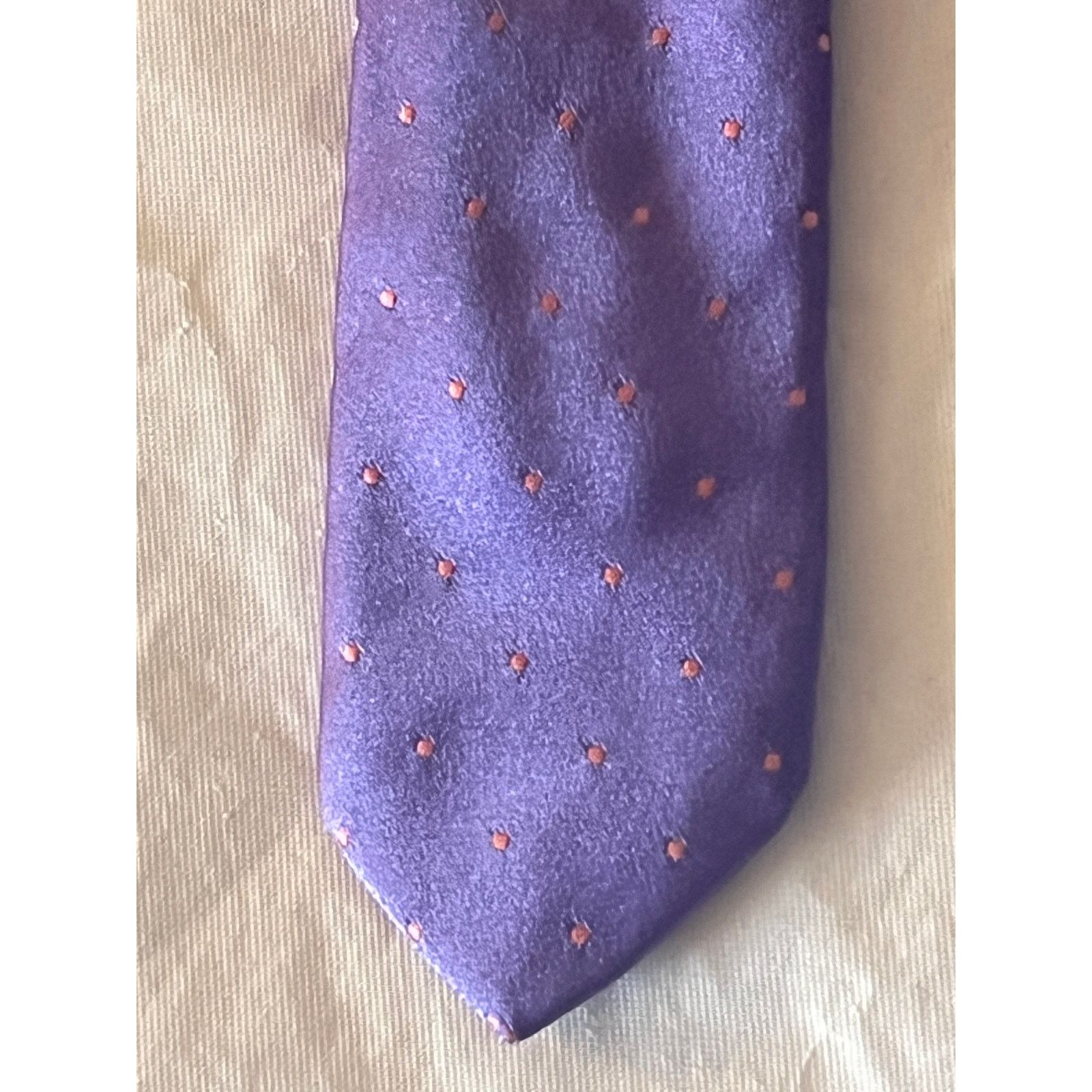 Thomas Pink Thomas Pink Neck Tie - 100% Silk - Purple polkadot Size ONE SIZE - 4 Thumbnail