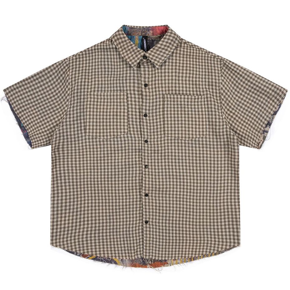 Japanese Brand × Vintage Retro fashion patchwork plaid button up shirt Size US M / EU 48-50 / 2 - 2 Thumbnail