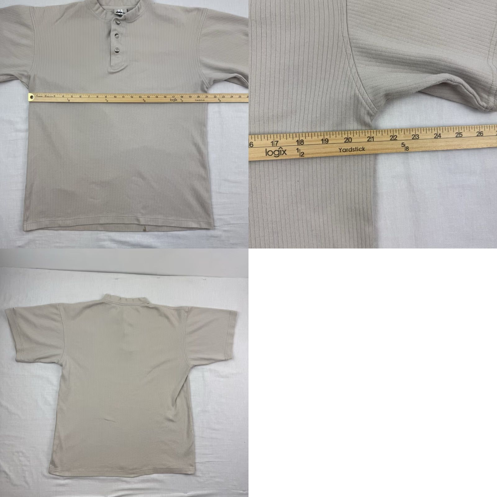 No Fear VINTAGE No Fear Henley Shirt Adult L Beige Cotton Logo Embroidered 90s Hipster Y2K Grunge Punk Men Size US L / EU 52-54 / 3 - 8 Thumbnail