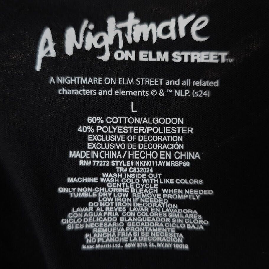 Other Nightmare On Elm Street T Shirt Mens Size Large Black AOP Size US L / EU 52-54 / 3 - 6 Thumbnail