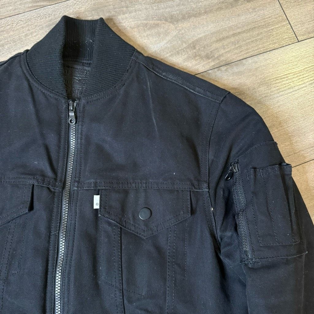 Levi's Levi’s Quilt-Lined Black Denim Bomber Jacket Men Medium Size US M / EU 48-50 / 2 - 2 Thumbnail