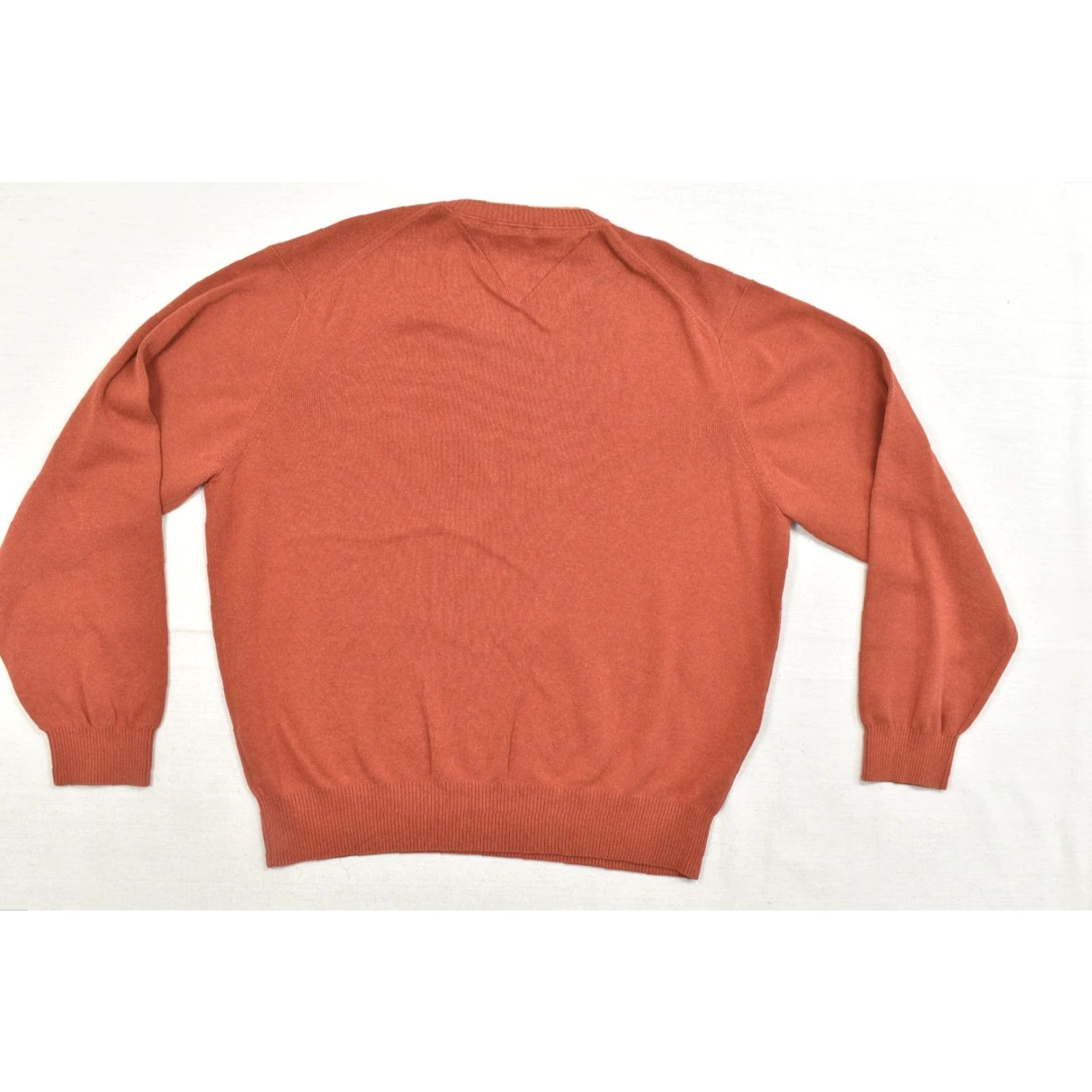 Tommy Hilfiger Tommy Hilfiger Men's 2XL Burnt Orange V-Neck 100% Cotton Ribbed Knit Sweater Pullover Long Sleeve M Washable Logo Regular Fit Shirt Size US XXL / EU 58 / 5 - 3 Thumbnail