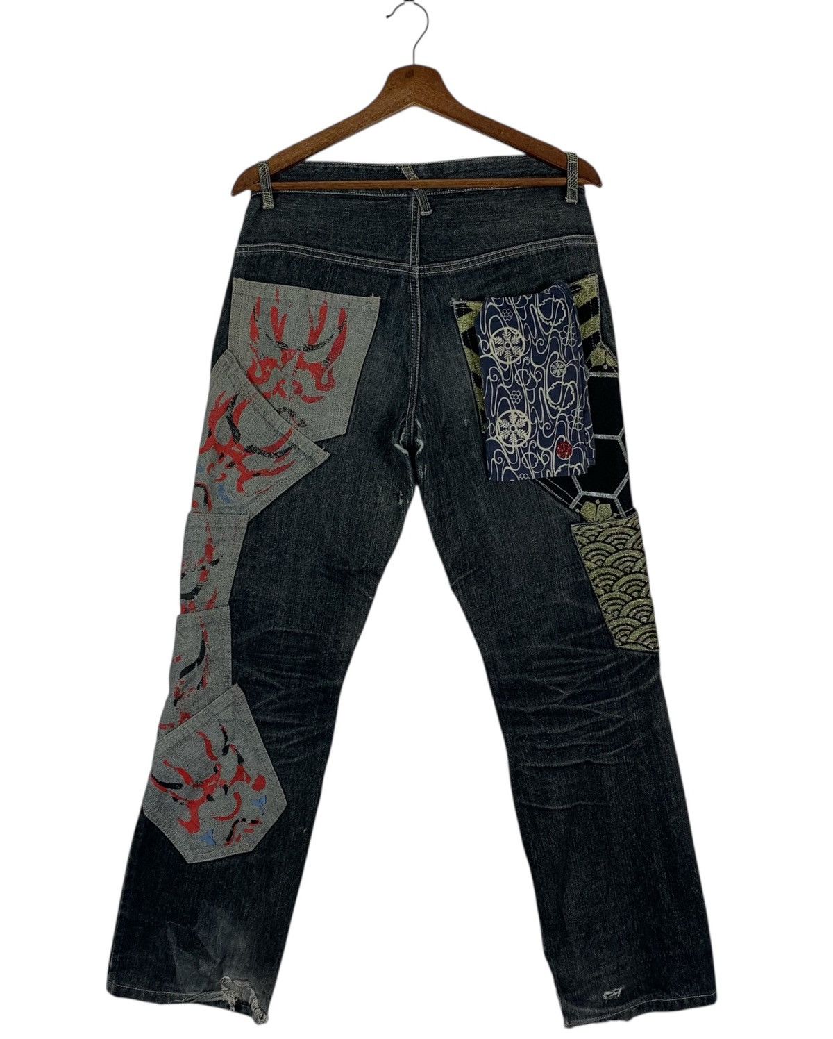 Kapital JAPANESE BRAND GUMU STYLE PATCHWORK POCKET DENIM PANTS Size US 30 / EU 46 - 1 Thumbnail