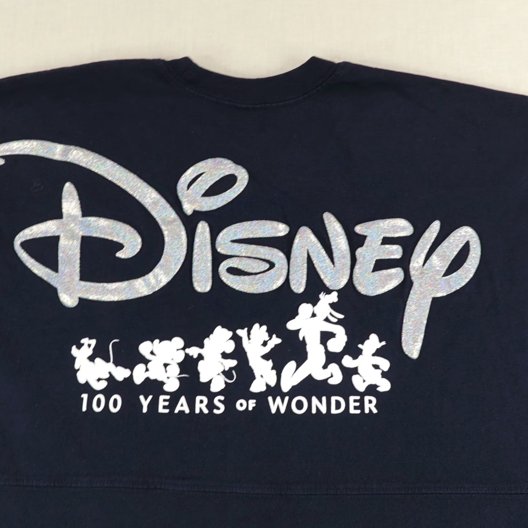Disney VINTAGE Disney Spirit Jersey Shirt Mens Medium Black 100 Years of Wonder Cartoon Glitter Puff Logo Size US M / EU 48-50 / 2 - 6 Thumbnail