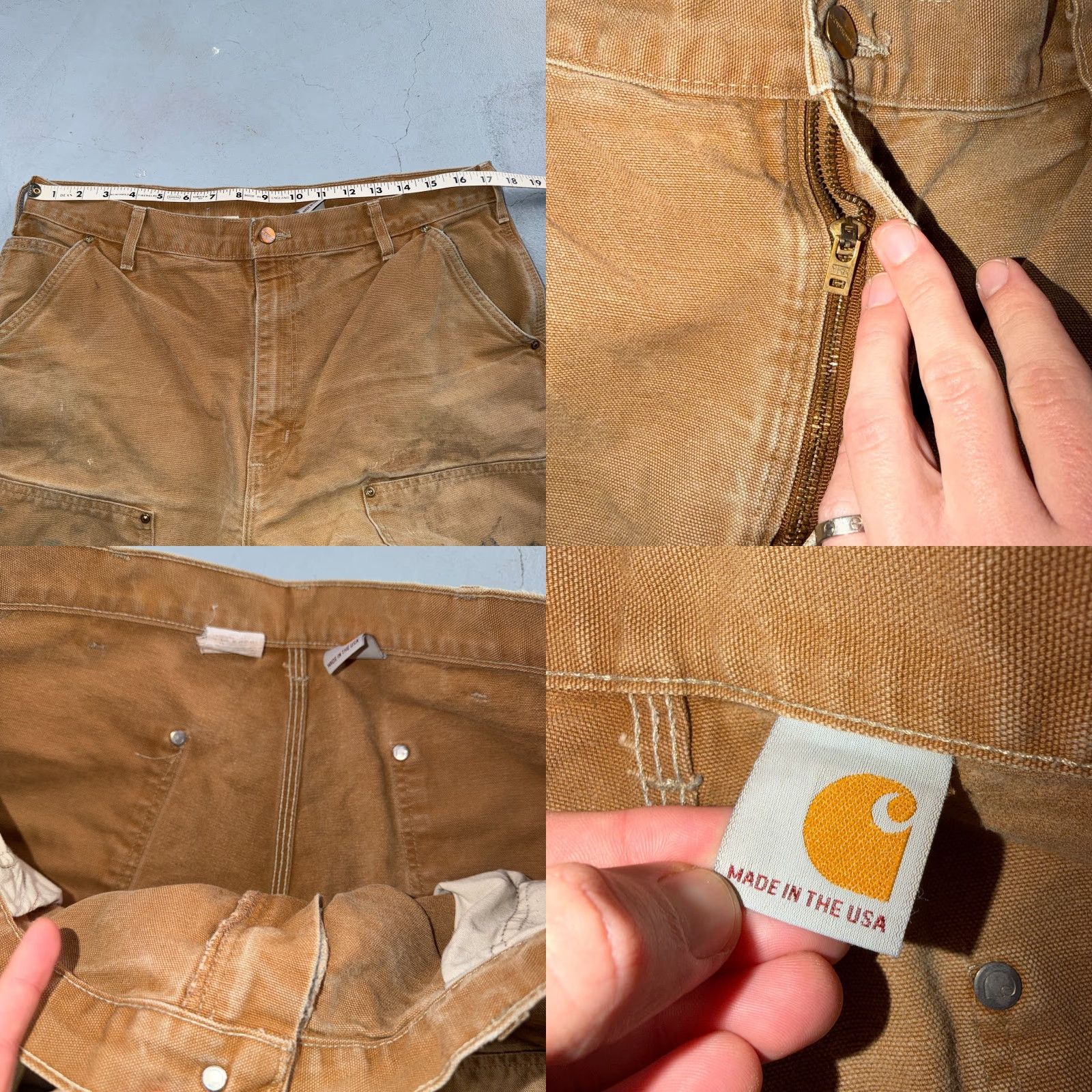 Carhartt VINTAGE Carhartt Pants Carpenter Double Knee 38x30 Brown USA Brown 38x30 Carhartt VTG Double Knee Carpenter Pants B01 USA BRN Brown 38x30 Thrashed Size US 38 / EU 54 - 8 Thumbnail