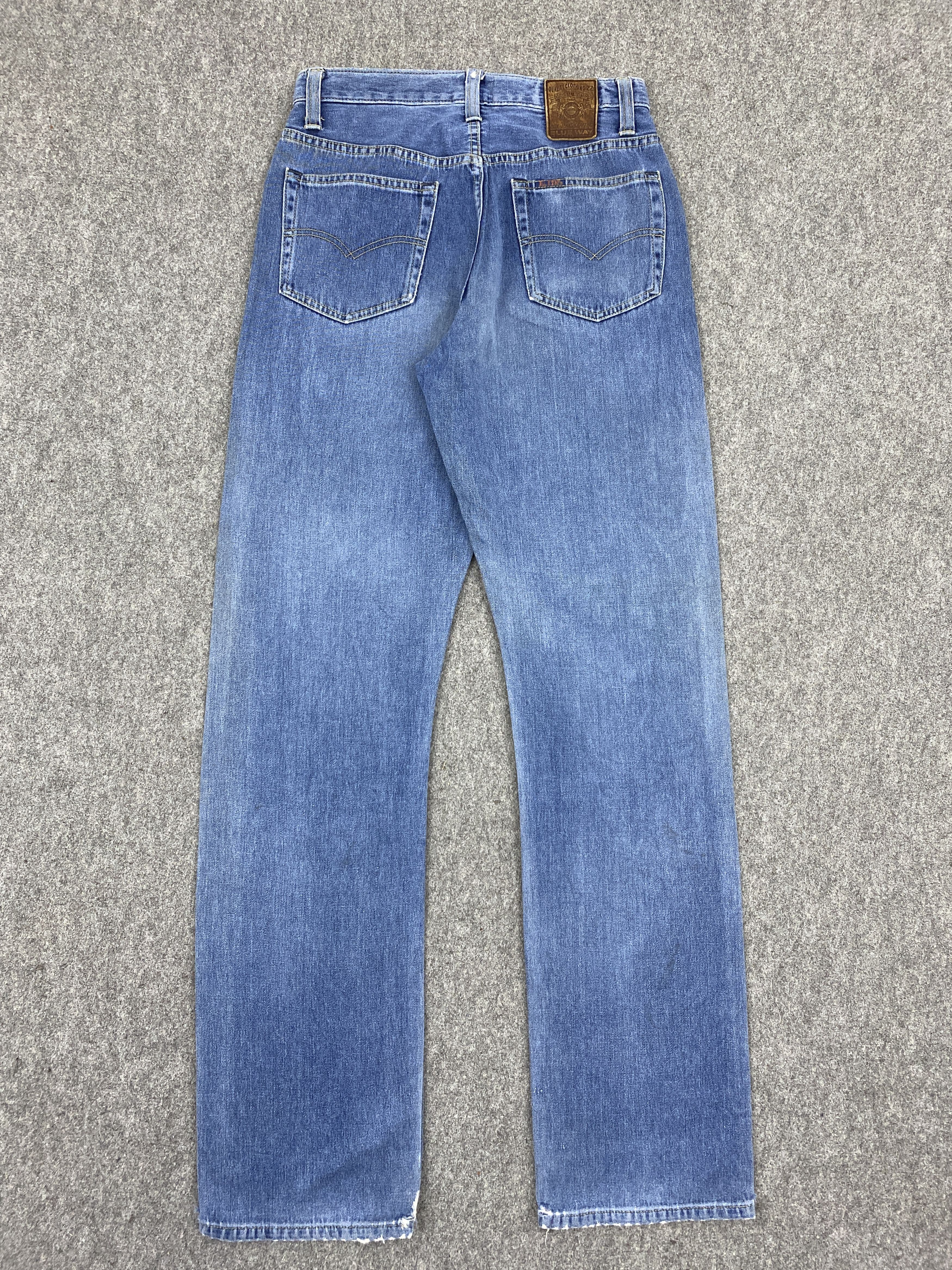 Japanese Brand Vintage Blueway Distressed Faded Blue Jeans DP2746 Size US 28 / EU 44 - 3 Thumbnail