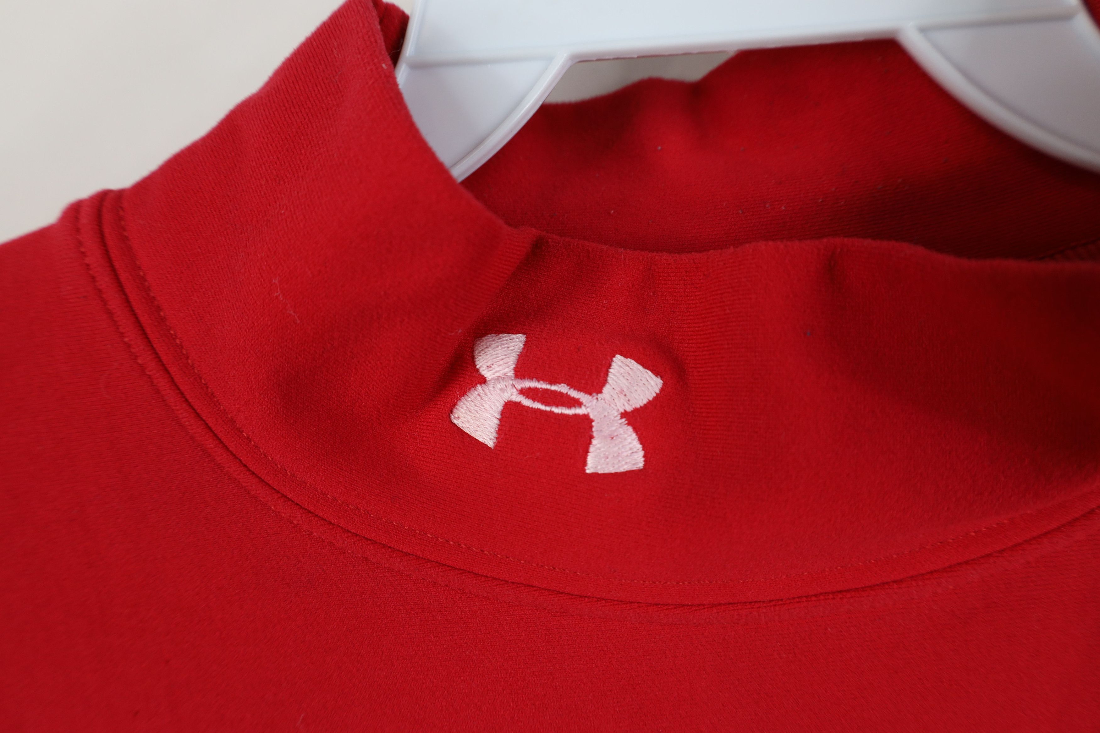 Under Armour Vintage Under Armour Mock Neck Long Sleeve T-Shirt Red Size US XL / EU 56 / 4 - 4 Thumbnail