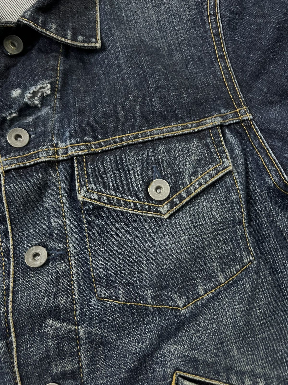Japanese Brand 💥2000’s Uniqlo Distress Denim Jacket Size US S / EU 44-46 / 1 - 9 Thumbnail