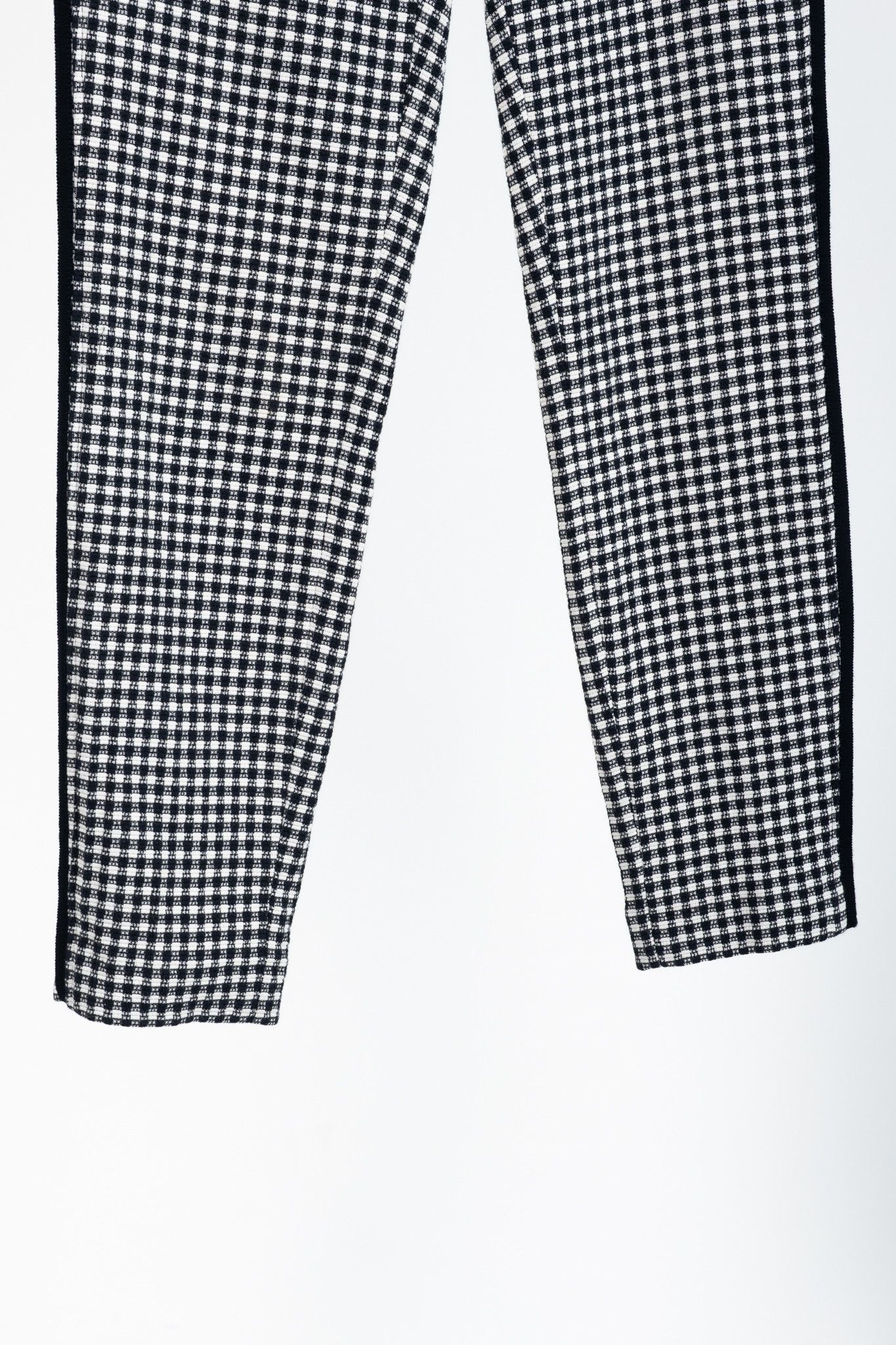 Luisa Cerano Luisa Cerano White & Navy Check-Jacquard Slim Pants Size 28" / US 6 / IT 42 - 5 Thumbnail