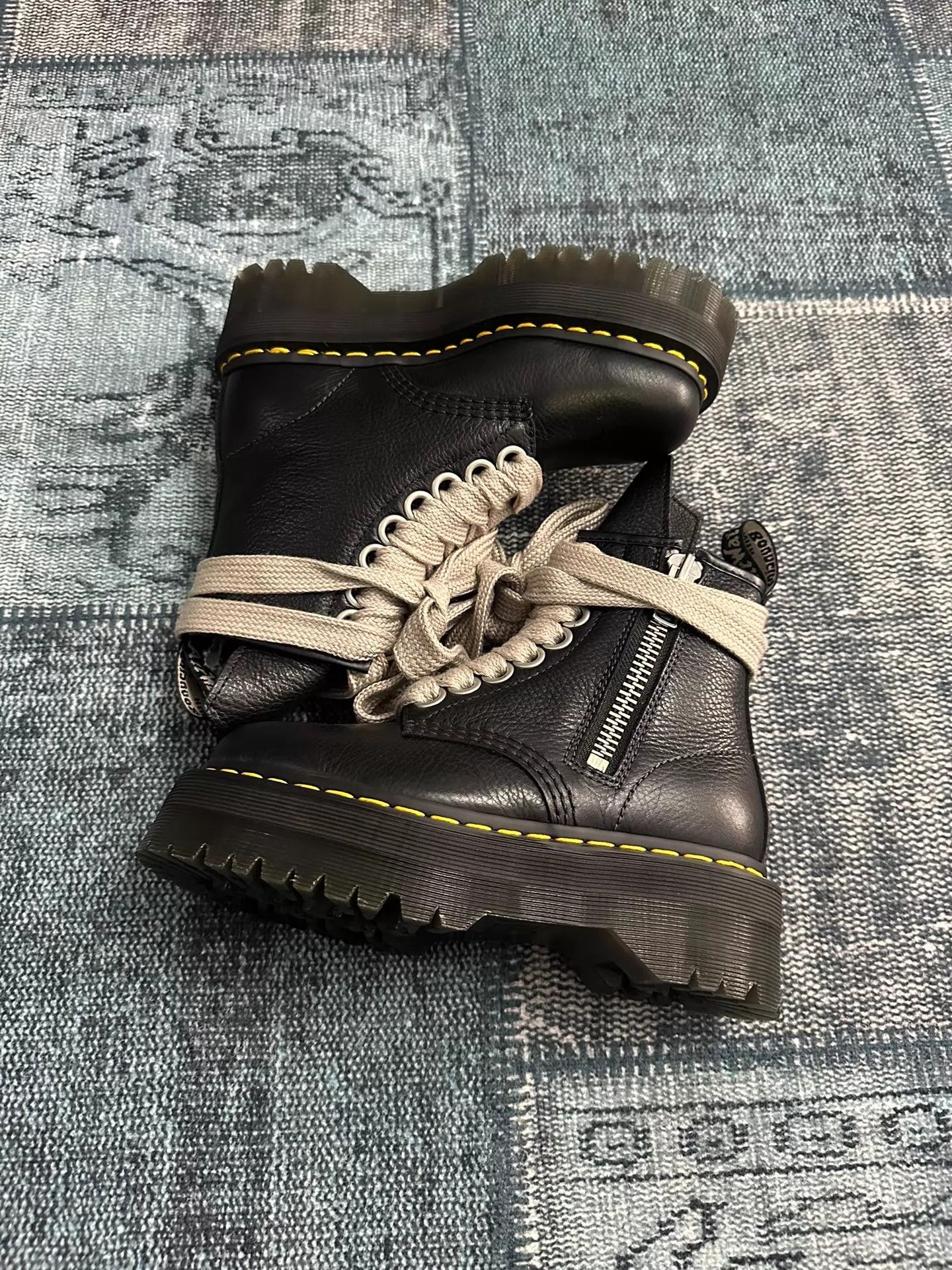Rick Owens RO x Dr.Martens 8-Eye Leather Platform Boots 36 (No Box) Size US 5.5 / IT 35.5 - 1 Thumbnail