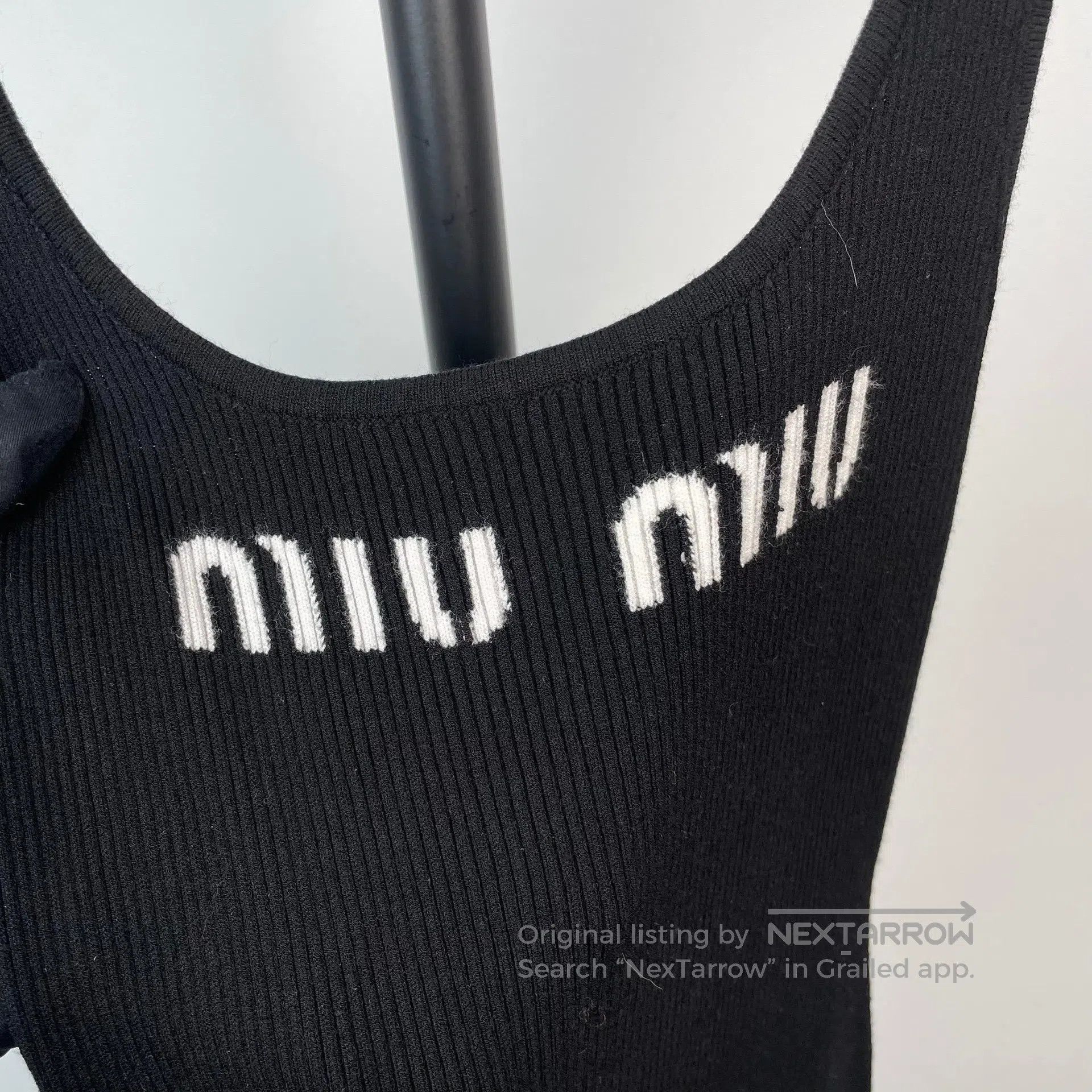 Miu Miu Miu Miu Black Logo Knit Vest Long Dress| Size XS / US 0-2 / IT 36-38 - 4 Thumbnail