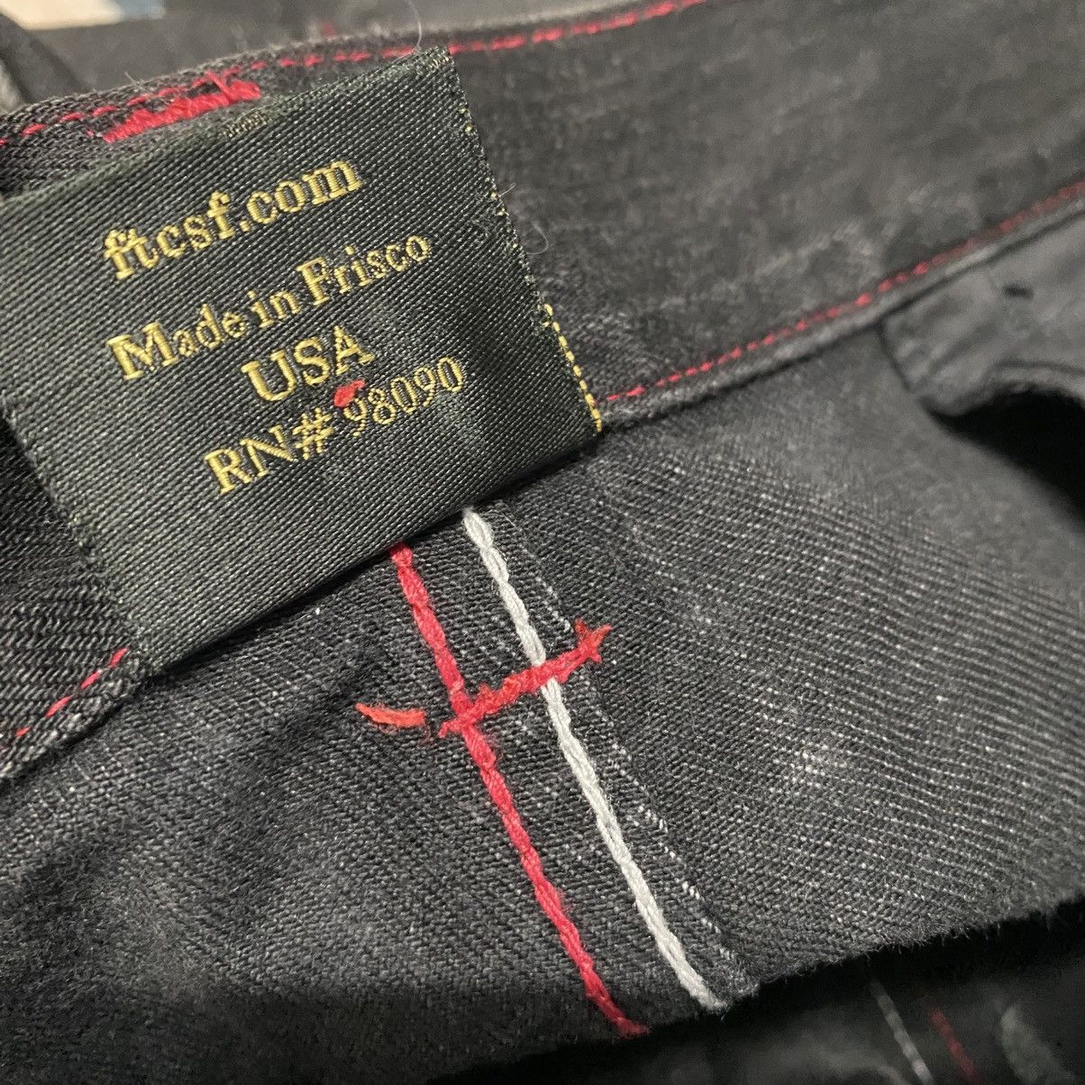 FTC Ftc Black Denim Jeans Red Stitch Size US 34 / EU 50 - 19 Thumbnail