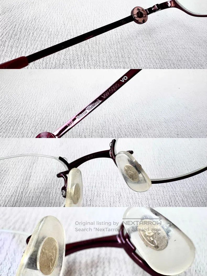 Vivienne Westwood Vivienne Westwood Burgundy Semi-Frame Saturn Glasses Size ONE SIZE - 5 Thumbnail