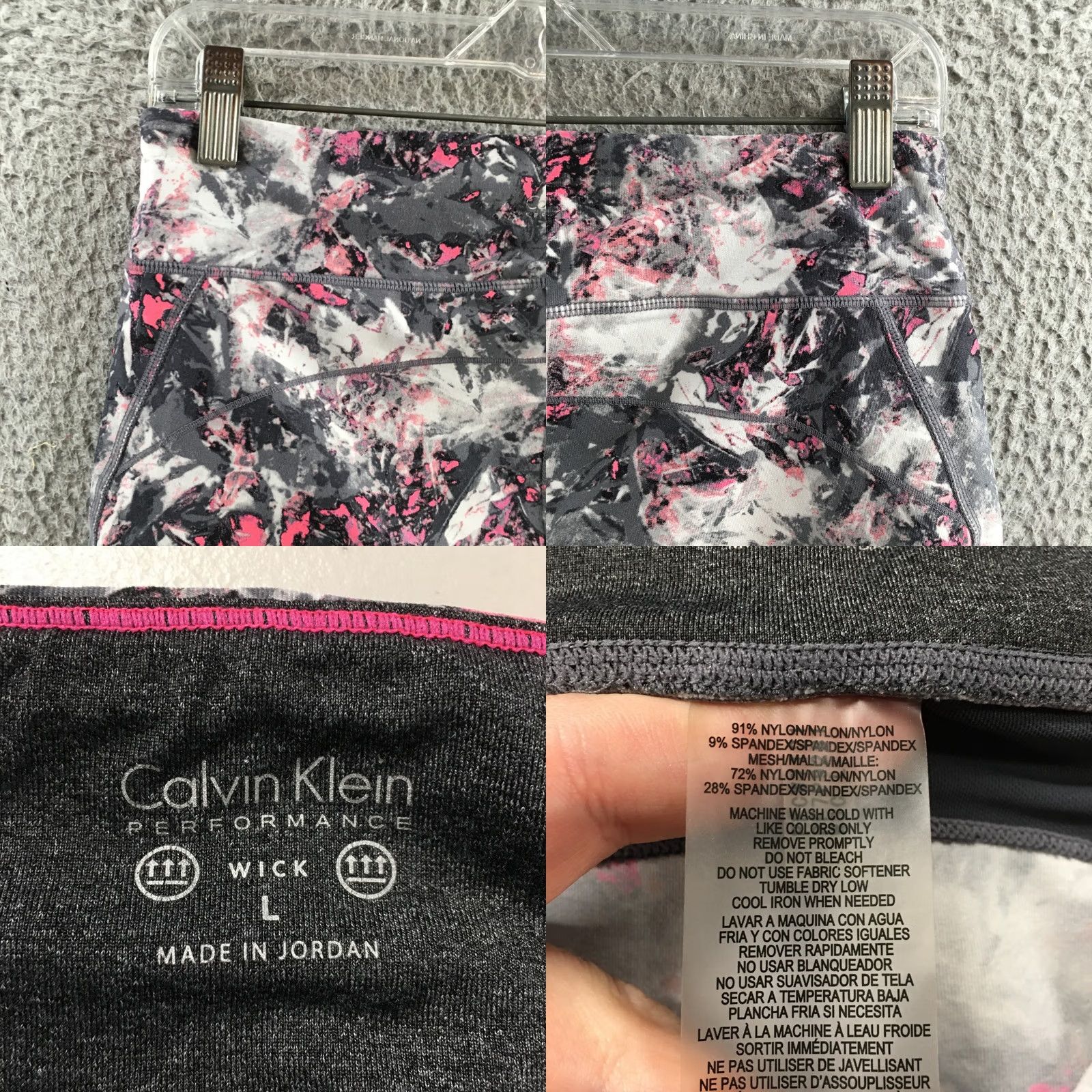 Calvin Klein Calvin Klein Leggings Womens L Abstract Print Cropped Athletic Stretch High Rise Size 36" / US 14 / IT 50 - 9 Thumbnail