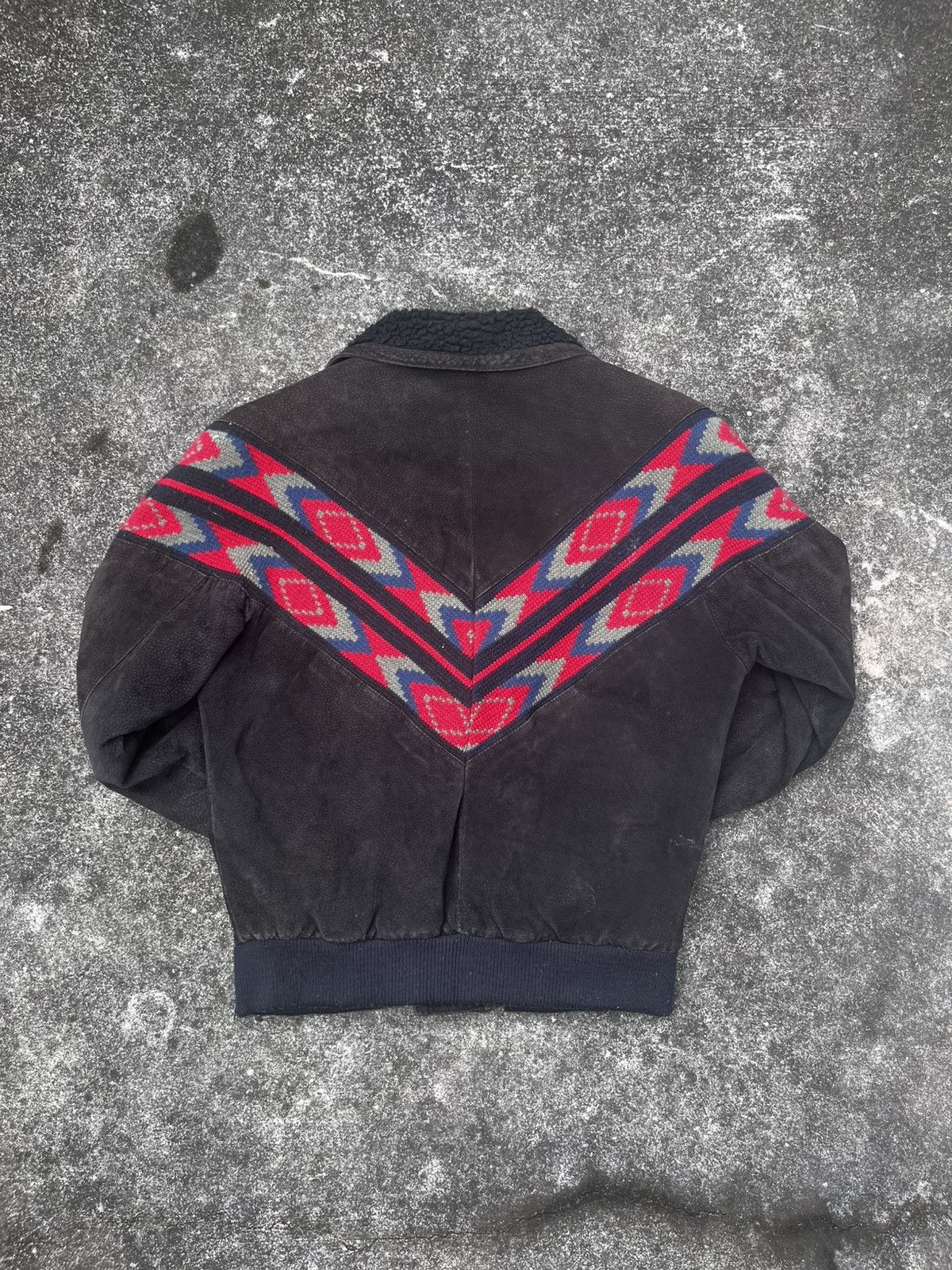Larry Mahan Western Leather Rodeo Jacket Vintage Suede Black & Red Small Size US S / EU 44-46 / 1 - 2 Thumbnail