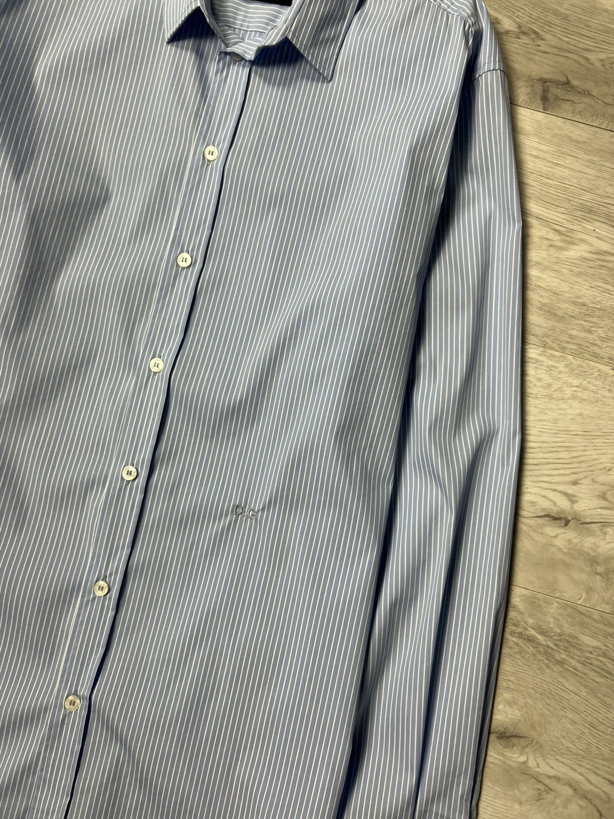 Dolce & Gabbana × Vintage Dolce & Gabbana George Striped Button Up Shirt D&G Logo Size US L / EU 52-54 / 3 - 4 Thumbnail