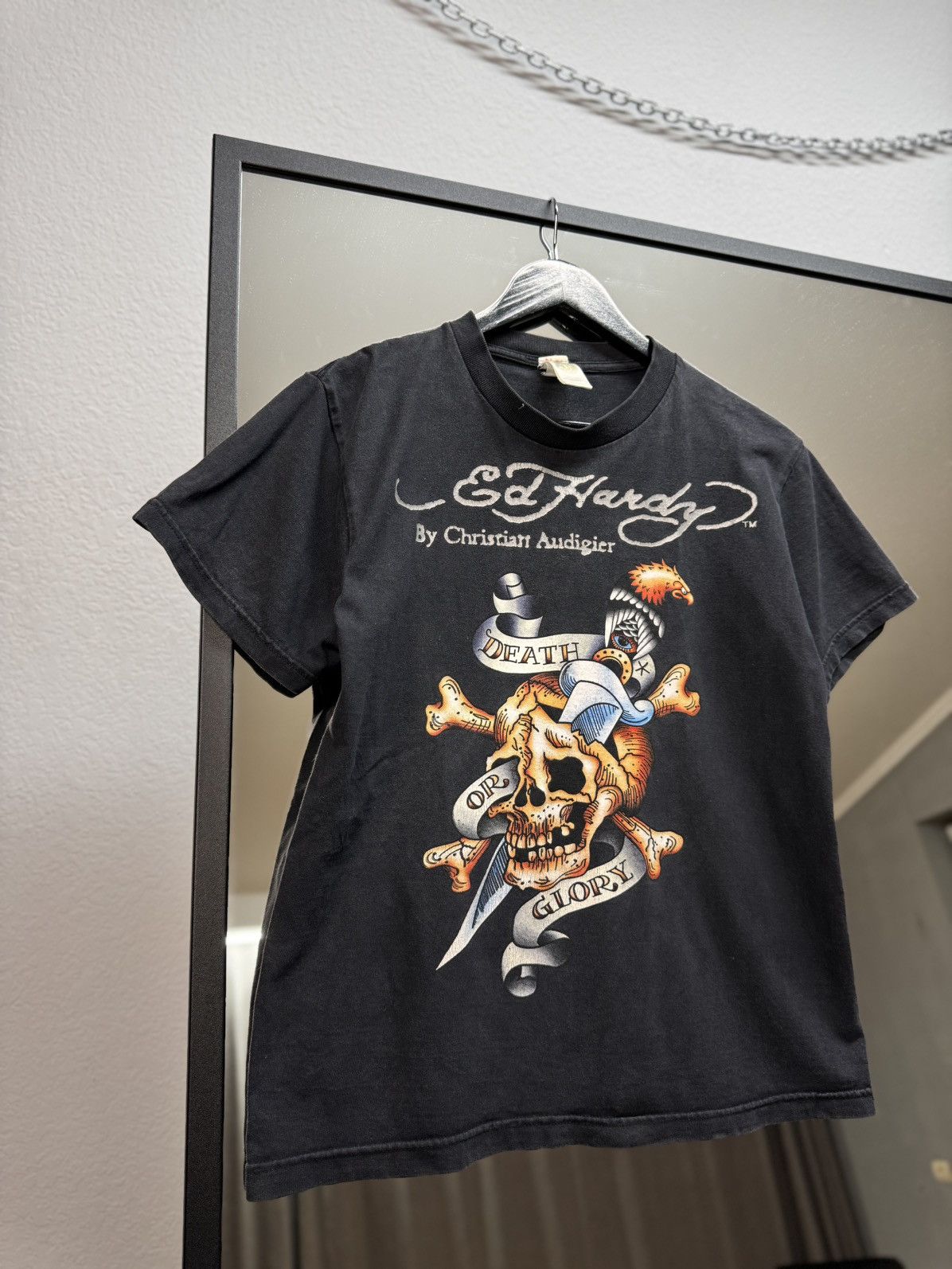 Ed Hardy × Vintage Vintage Ed Hardy women's tee rare logo skull brown size S Size S / US 4 / IT 40 - 4 Thumbnail