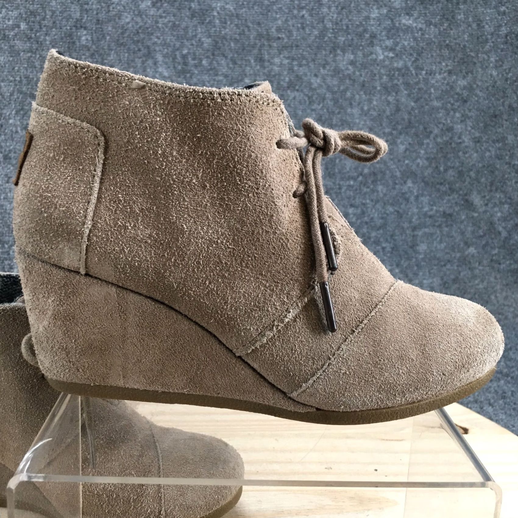 Toms TOMS Boots Womens 6.5 Two Eye Desert Wedge Ankle Bootie Brown Suede Lace Up Bootie Brown Mens Womens Shoes—Note: No, keep to original terms only. Size US 7 / IT 37 - 5 Thumbnail