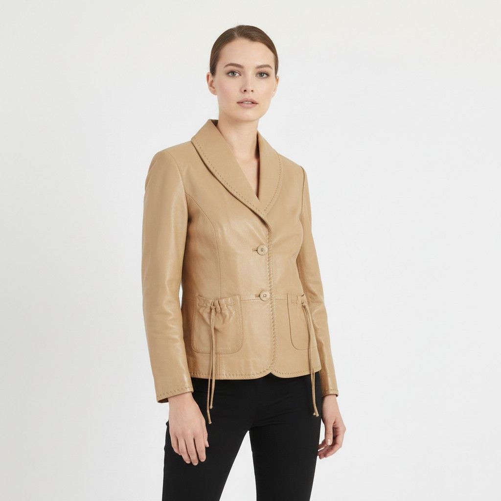 Vintage Hollies Stockholm Women 36 S Jacket Beige 8014 Size S / US 4 / IT 40 - 1 Thumbnail