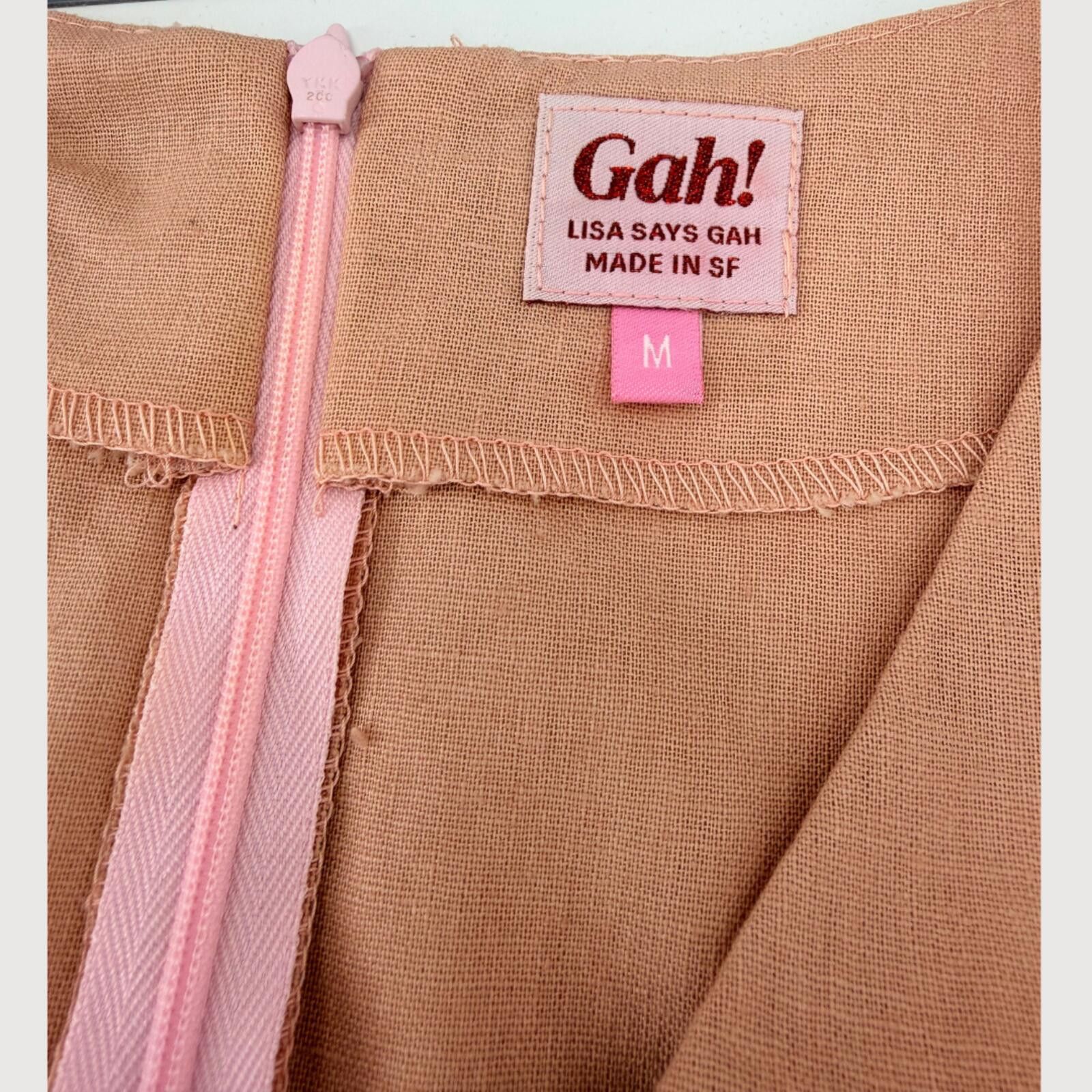 Other Lisa Says Gah Topanga Linen Dress Pink Puff Sleeve M Size 32" / US 10 / IT 46 - 4 Thumbnail
