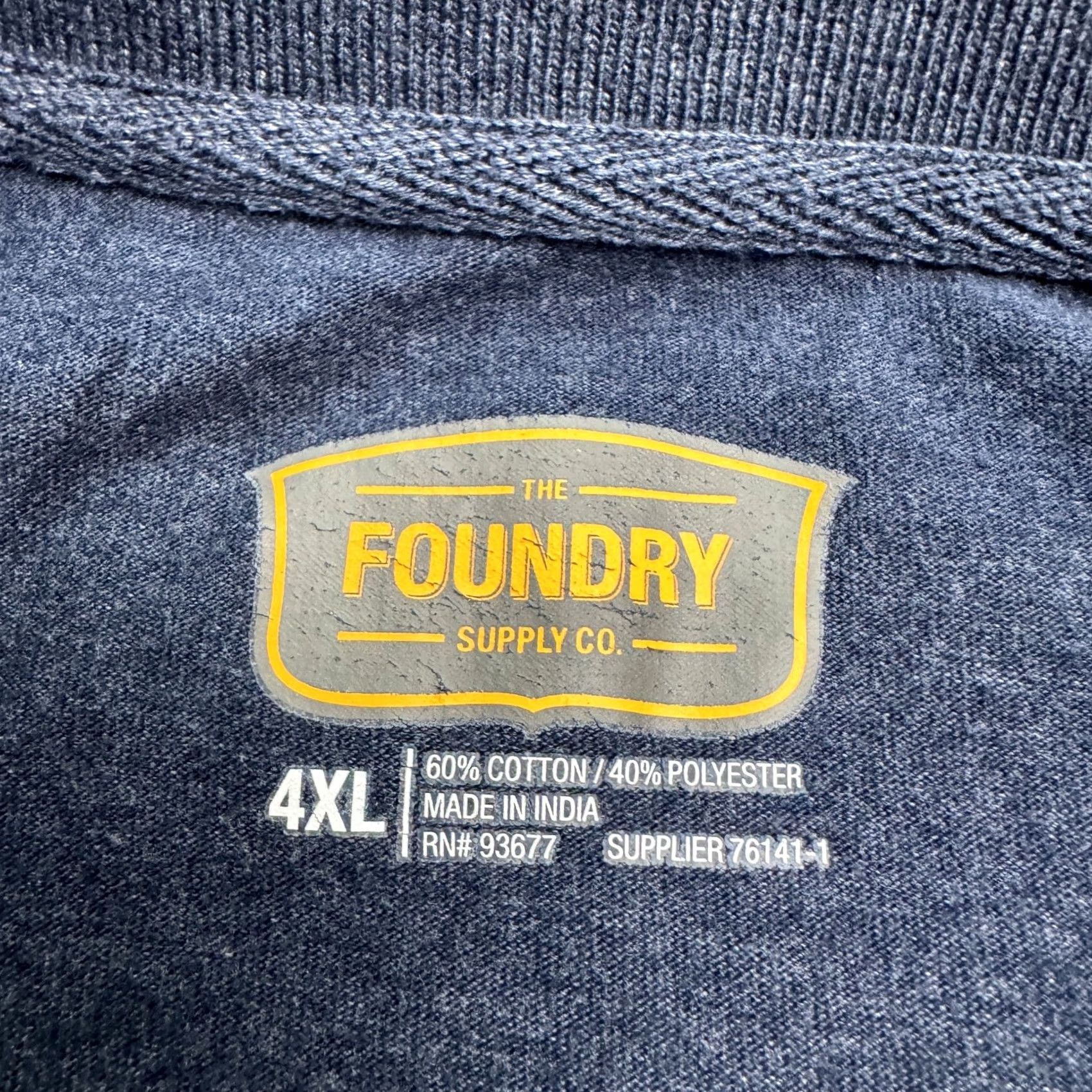 Vintage Foundry Supply Co Polo Shirt Mens 4XL Navy Blue Short Sleeve Pocket Casual Size US XXL / EU 58 / 5 - 5 Thumbnail